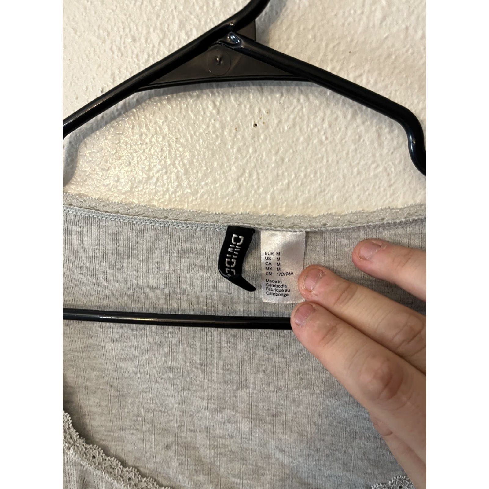H&M H&M Women's Casual Long Sleeve Pullover Sweater, Size M, Light Gray, Ribbed Fitted, Slim Fit Size M / US 6-8 / IT 42-44 - 3 Thumbnail