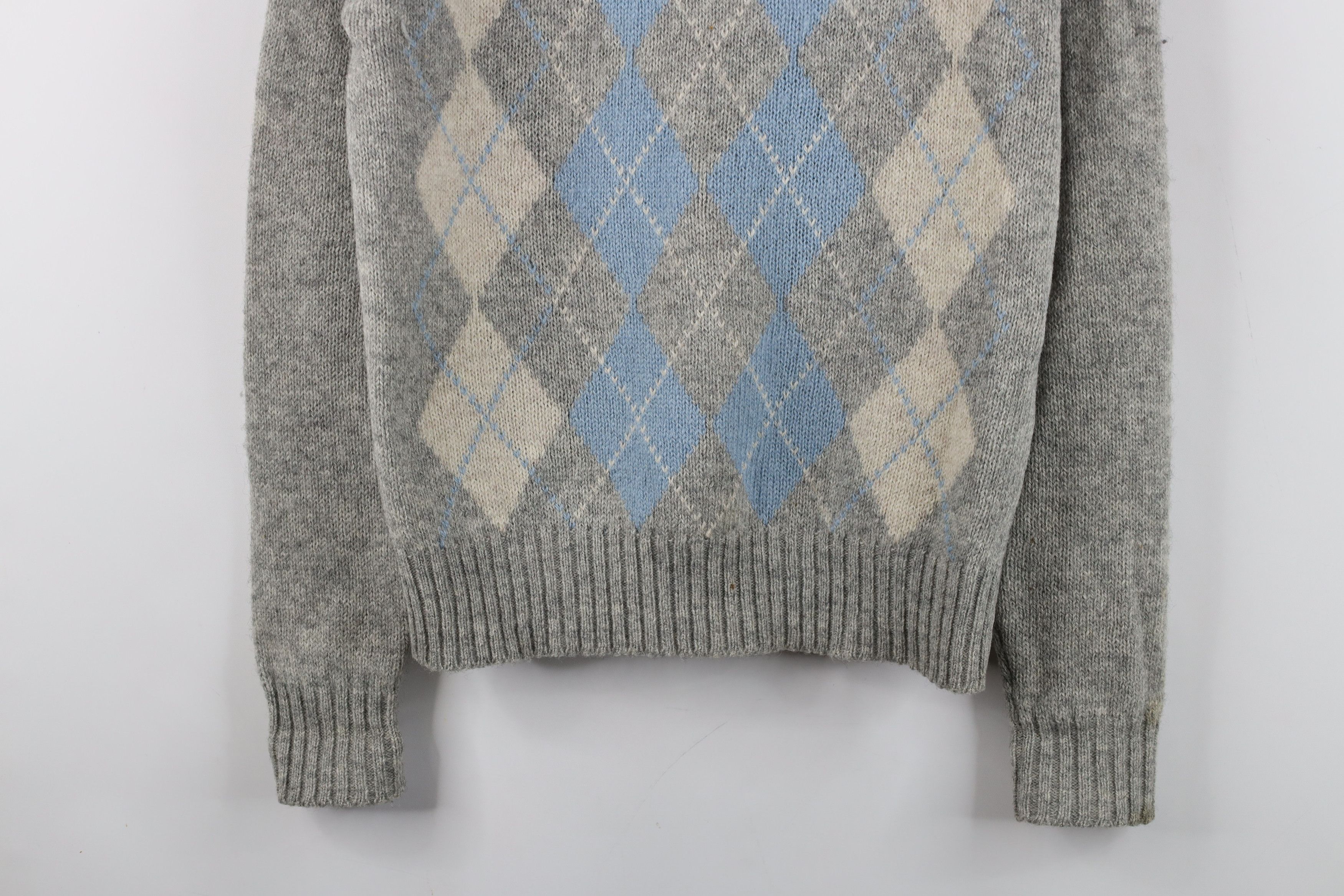 Vintage Vintage 70s Streetwear Argyle Diamond Knit Crewneck Sweater Size US M / EU 48-50 / 2 - 3 Thumbnail