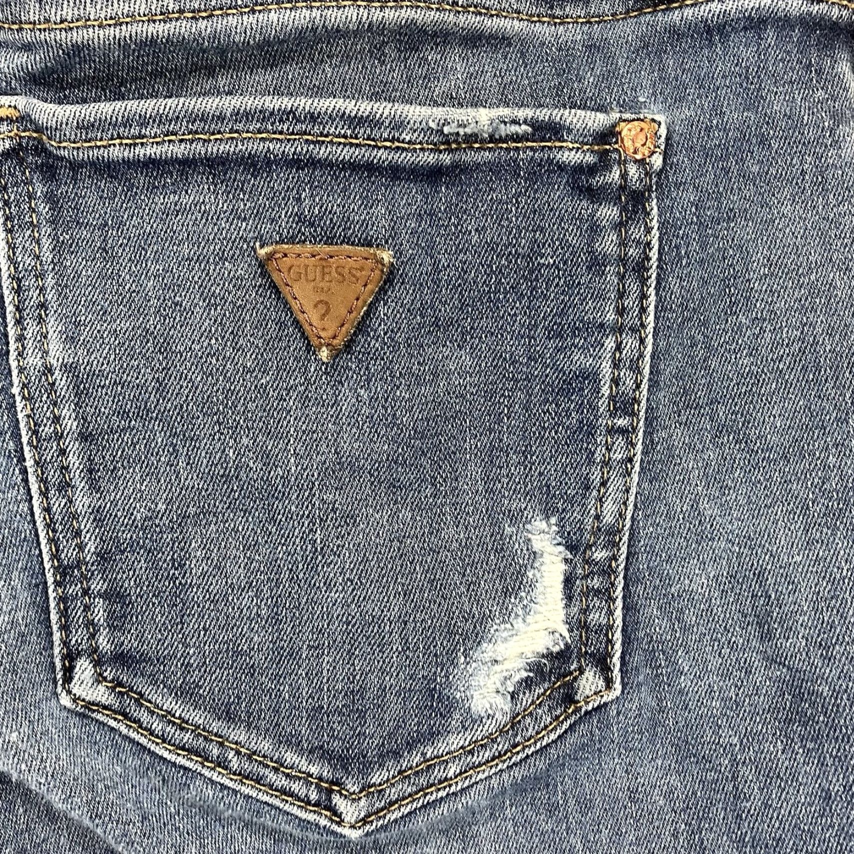Guess GUESS Skinny Jeans Women 28 Blue Denim Mid Rise Distressed Zip Fly 5-Pocket Curvy Classic Modern Size 28" / US 6 / IT 42 - 5 Thumbnail