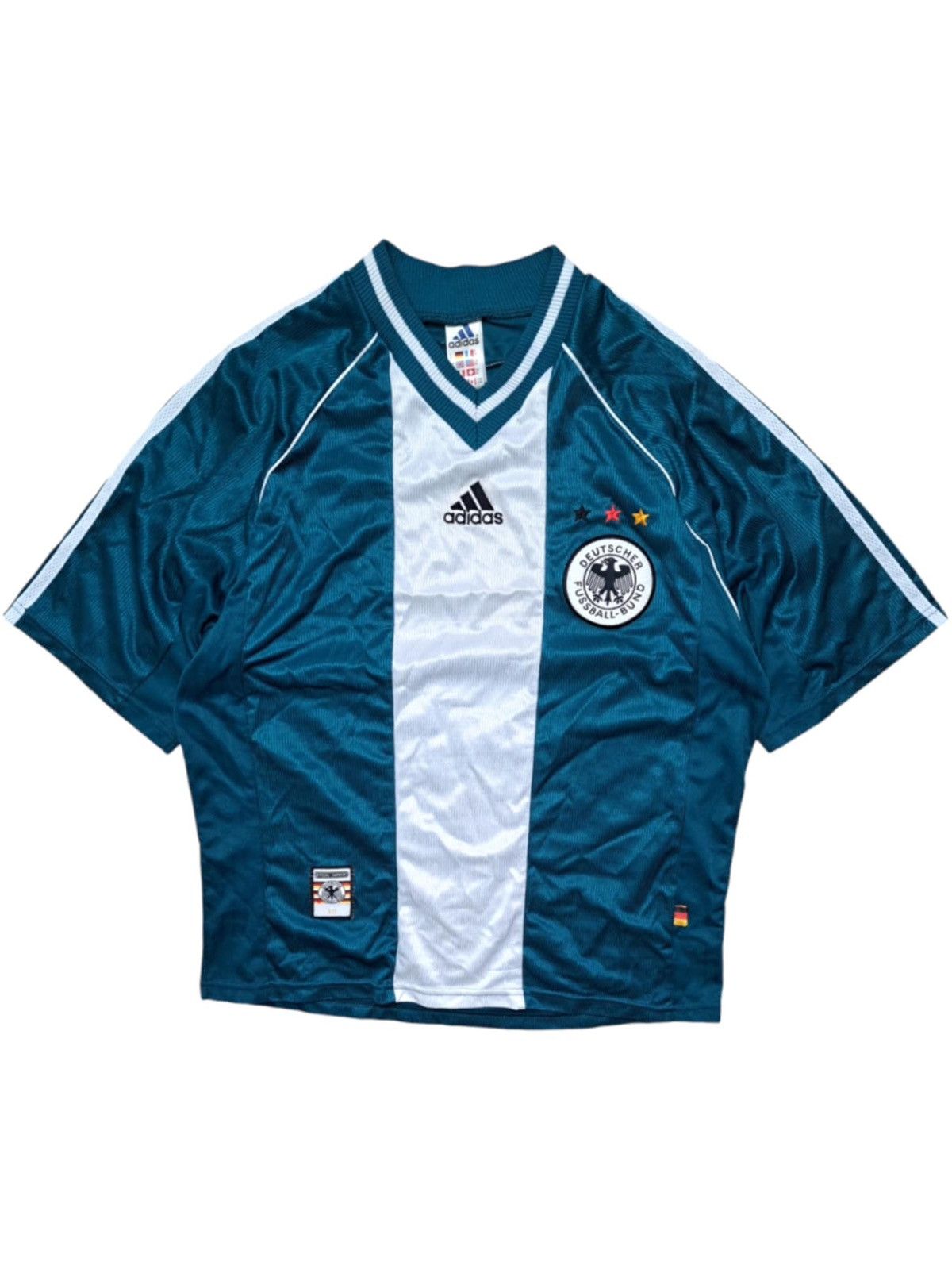 Adidas 1998-2000 Germany Adidas Away Shirt Size US M / EU 48-50 / 2 - 1 Thumbnail