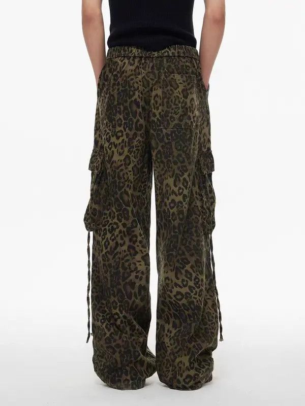 VIBE Retro casual leopard print paratrooper cargo trousers Size US 30 / EU 46 - 4 Thumbnail