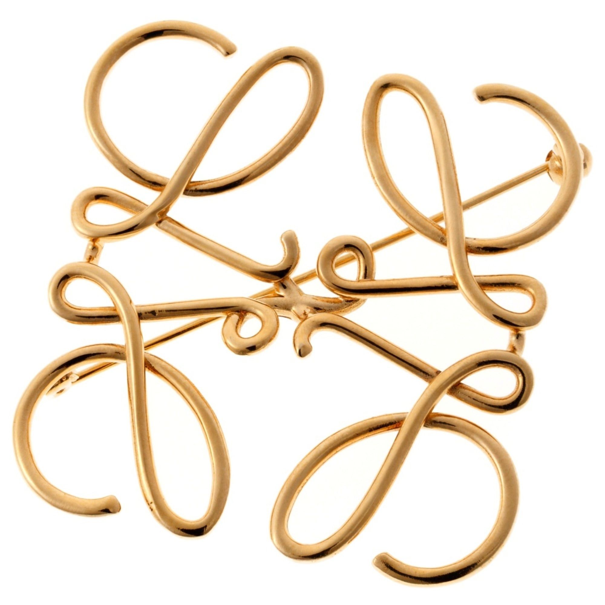 Loewe Loewe Anagram Brooch, item number 111.25.020, metal, gold. Size ONE SIZE - 1 Thumbnail