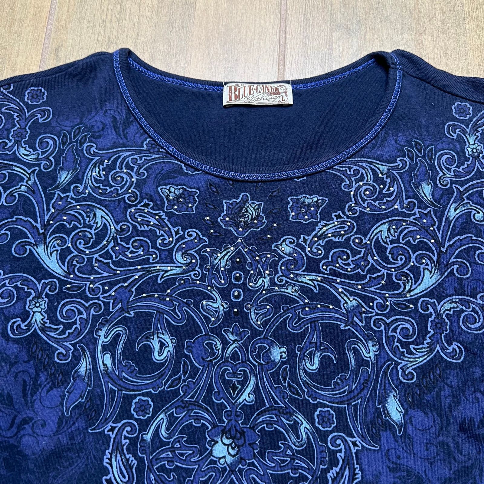 Vintage Vintage Y2K Blue Canyon Women’s Long Sleeve Top Size Large Size L / US 10 / IT 46 - 1 Thumbnail