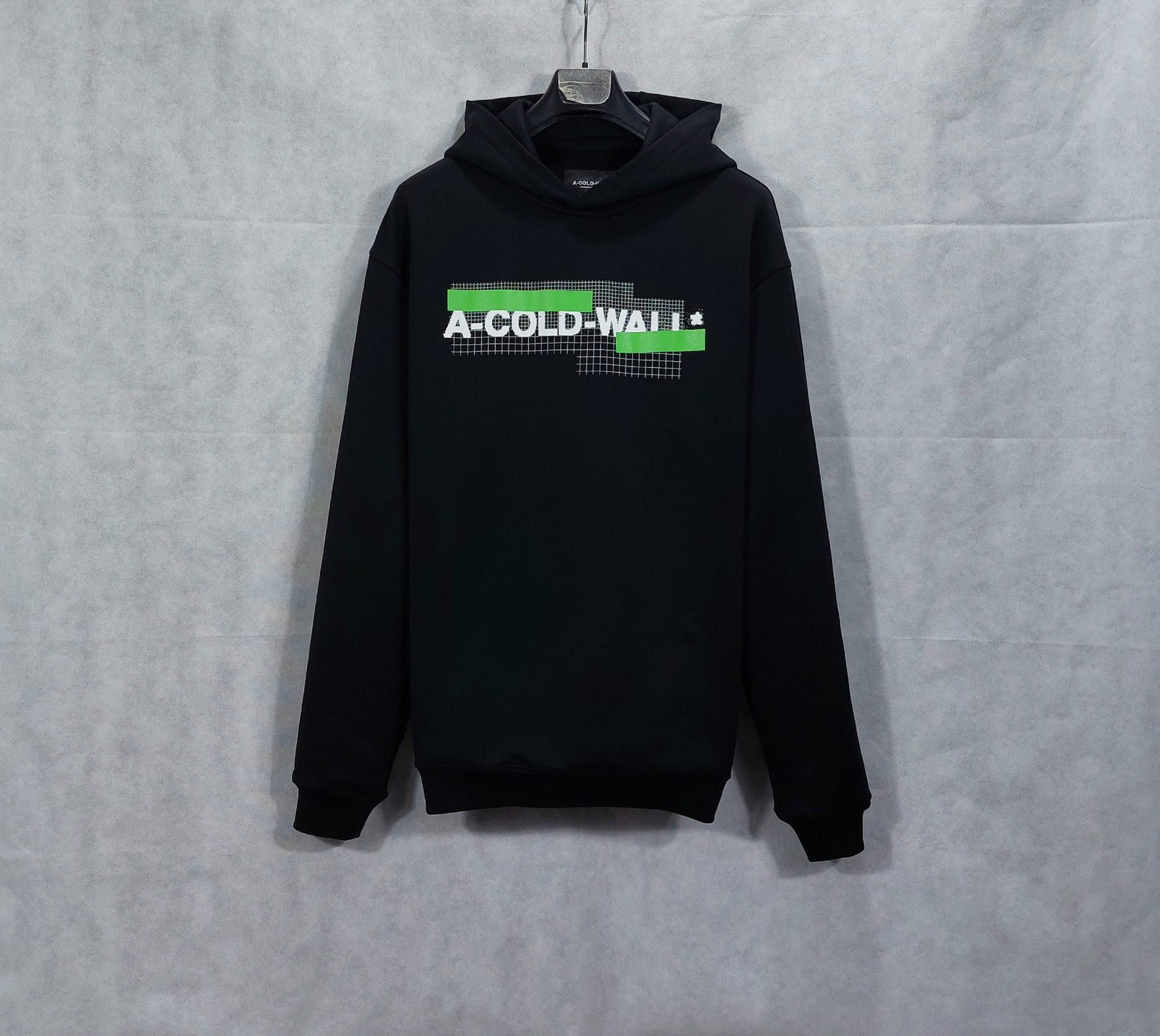image of A Cold Wall Grid Logo Hoodie in Black, Men's (Size XL)