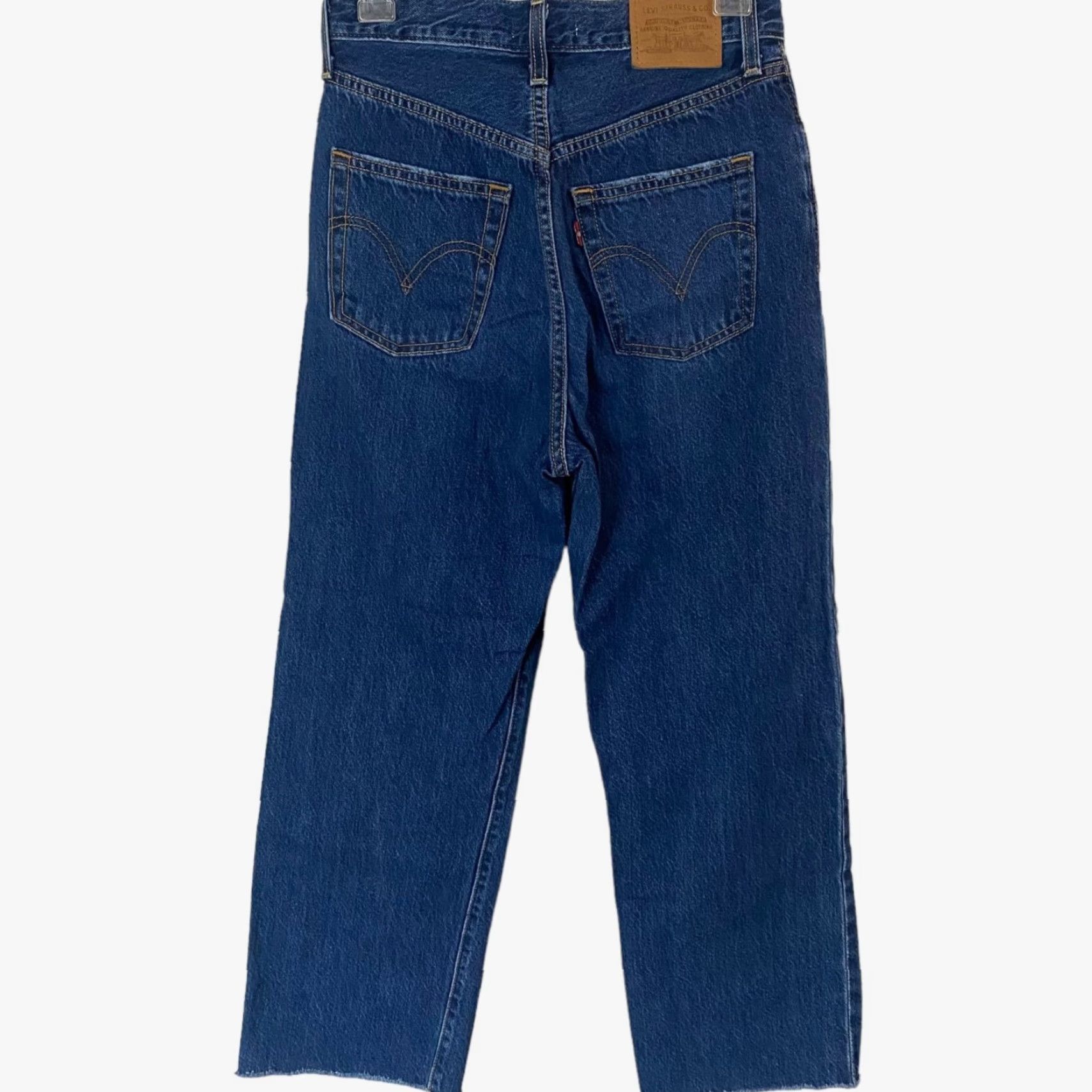 Levi's Levi's Ribcage Straight Fit Ankle Jeans Women's 26 Blue High-Rise Raw-Hem Denim Jeans Size 26" / US 2 / IT 38 - 2 Thumbnail
