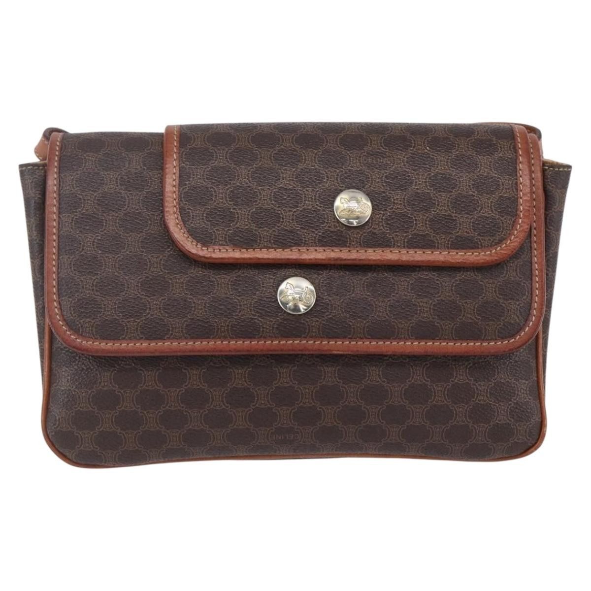 Celine Celine Vintage Macadam Shoulder Bag Canvas and Leather Size ONE SIZE - 1 Thumbnail