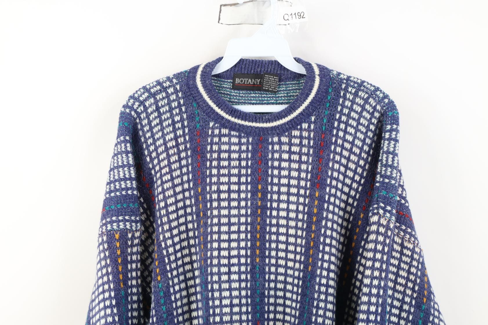 Vintage Vintage 90s Streetwear Geometric Knit Crewneck Sweater Size US XL / EU 56 / 4 - 2 Thumbnail