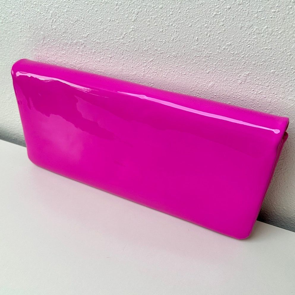 Valentino Valentino Hot Pink Patent Leather Large Envelope Clutch Size ONE SIZE - 6 Thumbnail