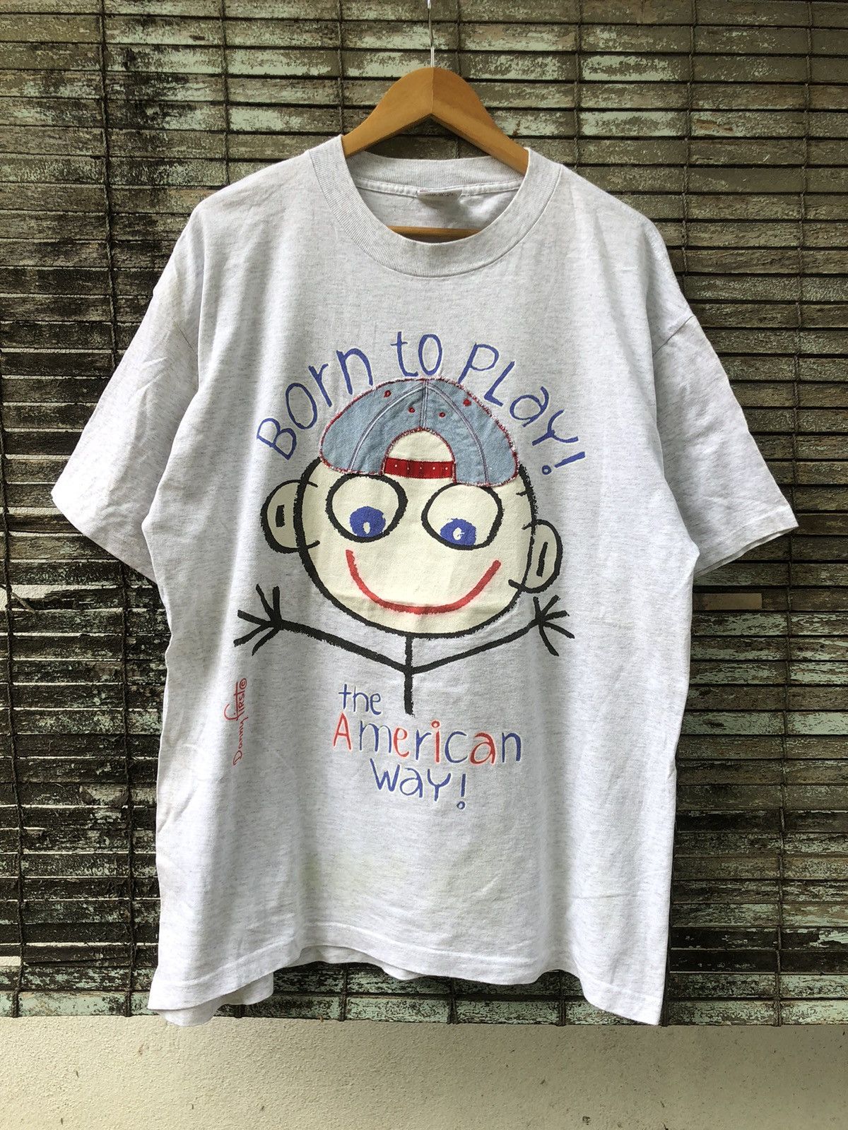 Vintage Vintage 90s Danny First Mirror Cap Jeans Design Tee Size US XL / EU 56 / 4 - 1 Thumbnail