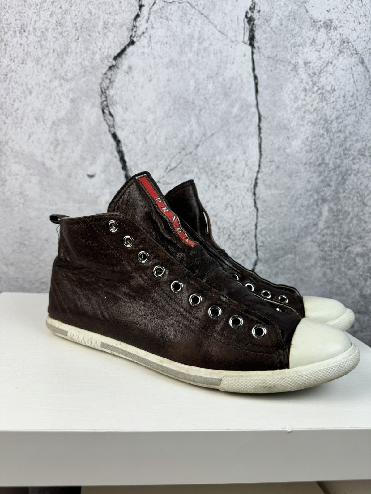 Prada Prada Women’s High-Top Sneakers Size US 9.5 / IT 39.5 - 1 Thumbnail