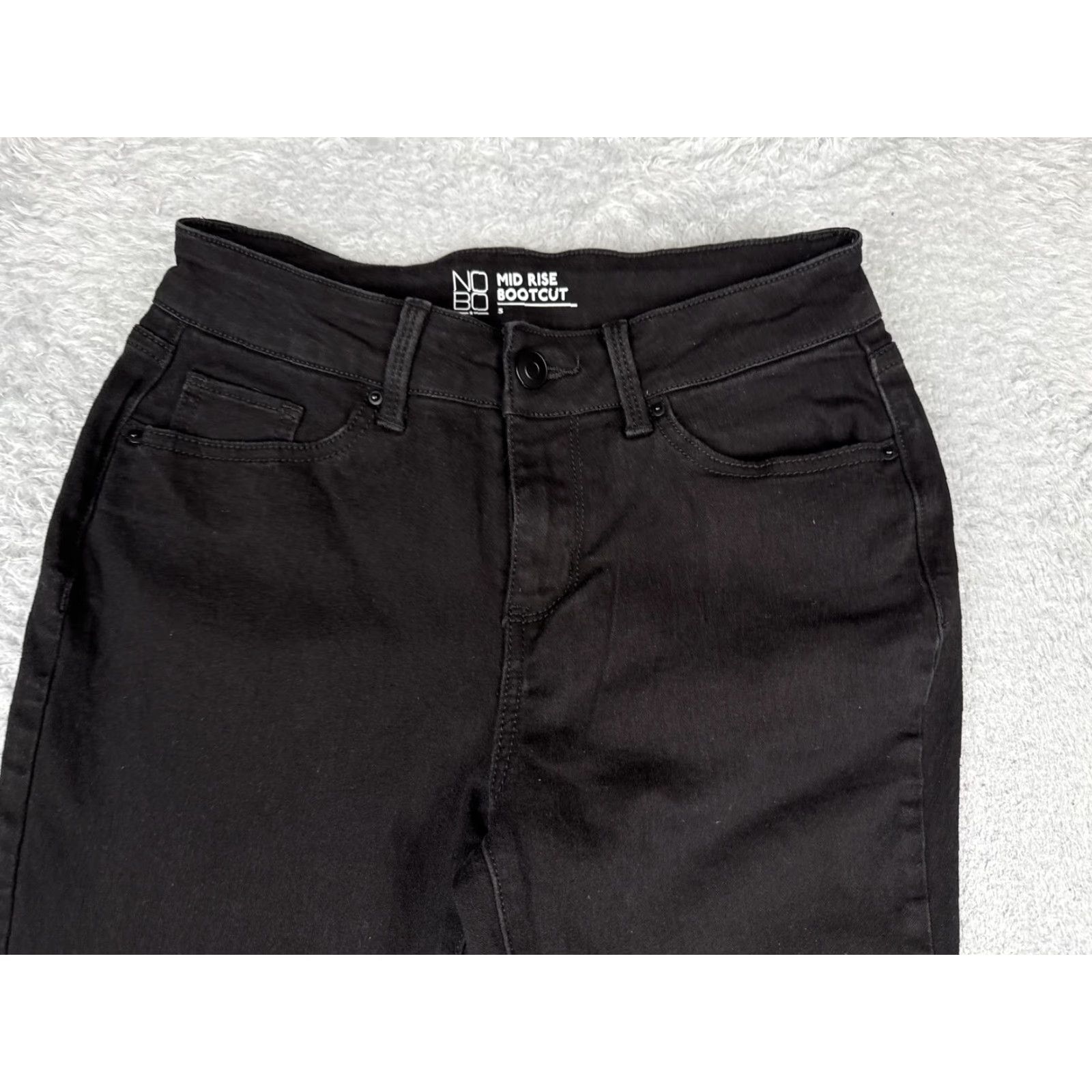 Vintage Nobo Jeans Juniors 5 Bootcut Dark Wash Mid Rise Stretch Denim Pants 5-Pocket Black Women's Size 27" / US 4 / IT 40 - 4 Thumbnail