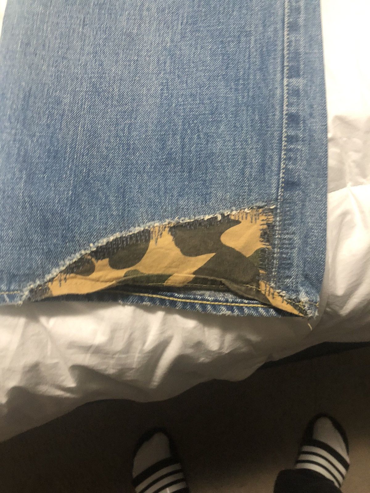 Bape Super rare nigo bape yellow camo patch work jeans Size US 34 / EU 50 - 5 Thumbnail