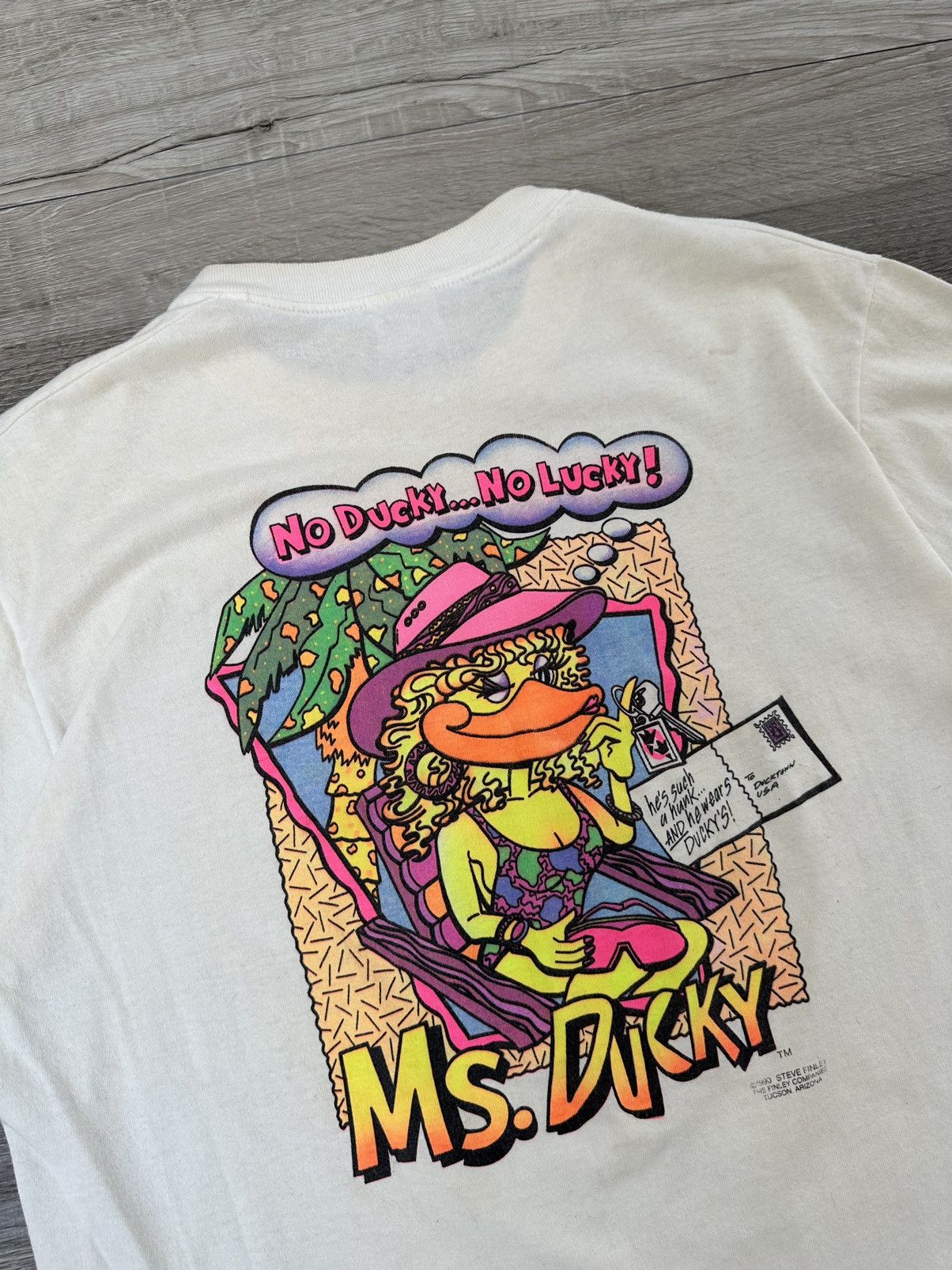 Vintage Vintage Neon Ms. Ducky Single Stitch Tee White Sz. Large Size US L / EU 52-54 / 3 - 2 Thumbnail