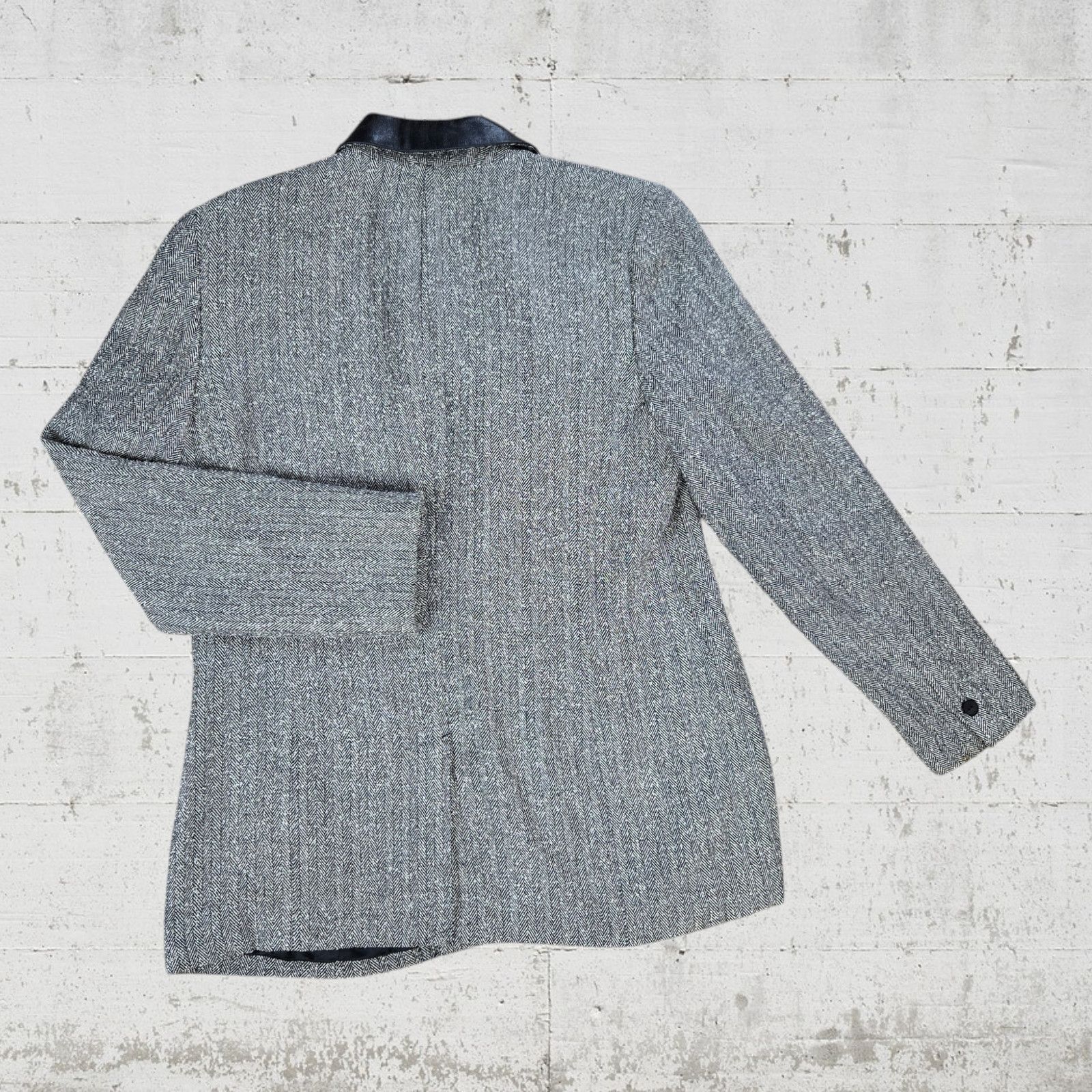 Vintage 90s Vintage Gray Black Tweed Herringbone Blazer Size 6 Size M / US 6-8 / IT 42-44 - 9 Thumbnail