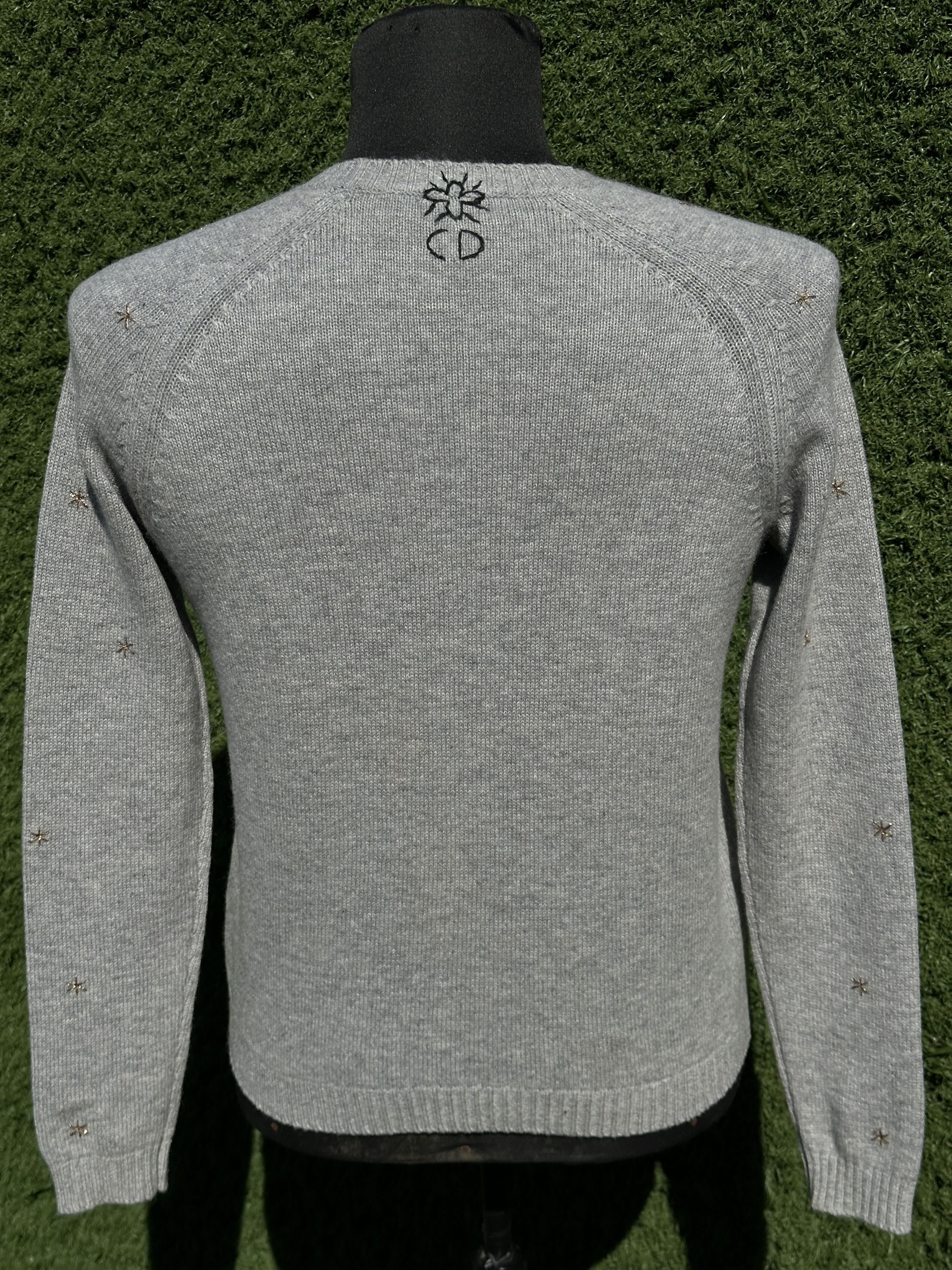 Dior Christian Dior Gray Cashmere L'Étoile Star Embroid Size 36 Size XS / US 0-2 / IT 36-38 - 2 Thumbnail
