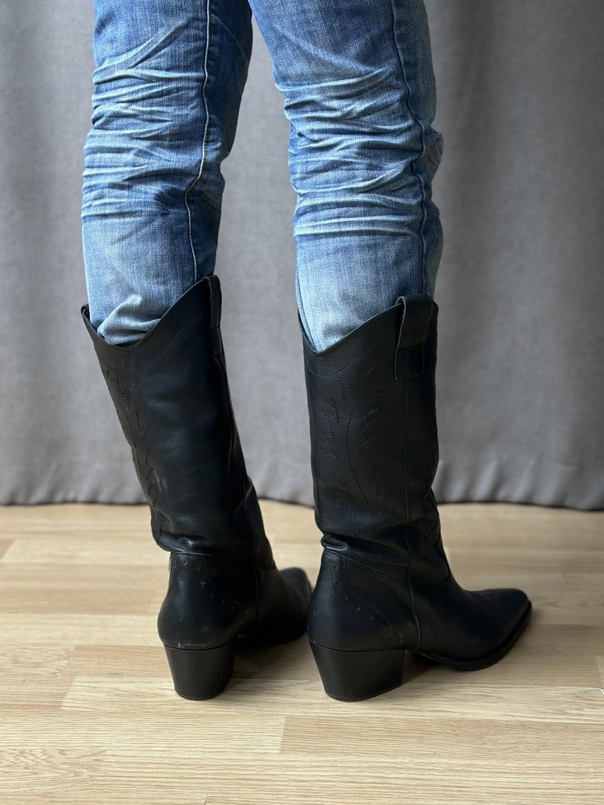 Western Rise Vintage Leather Western Boots Cowboys Boots Y2K Gothic Rare Size US 9 / IT 39 - 13 Thumbnail