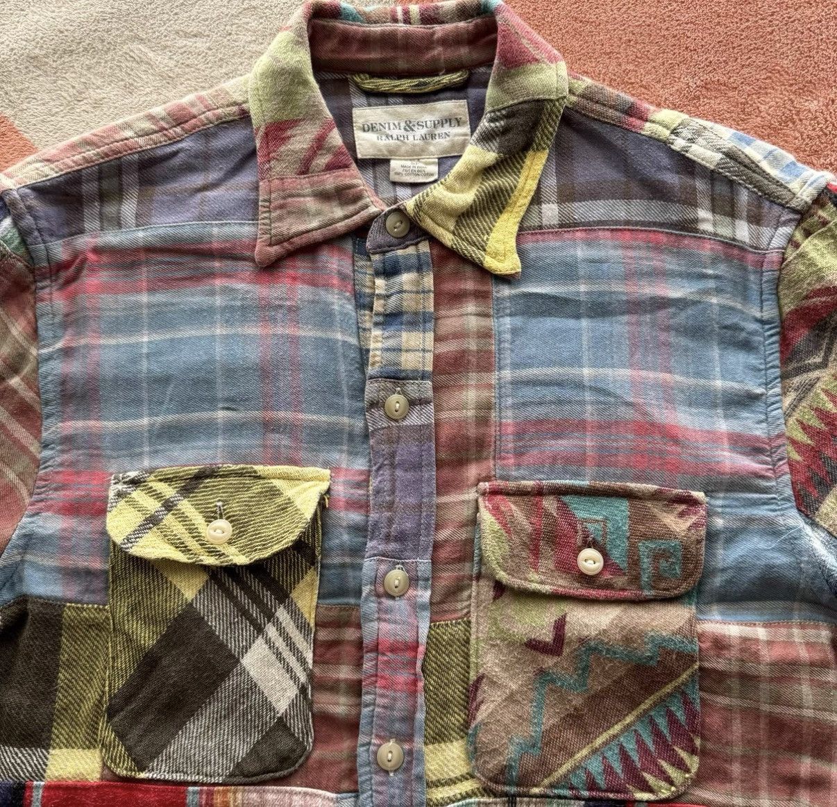 Denim & Supply Ralph Lauren Ralph Lauren Denim Supply Southwestern Patchwork Shirt K22 Size US S / EU 44-46 / 1 - 5 Thumbnail