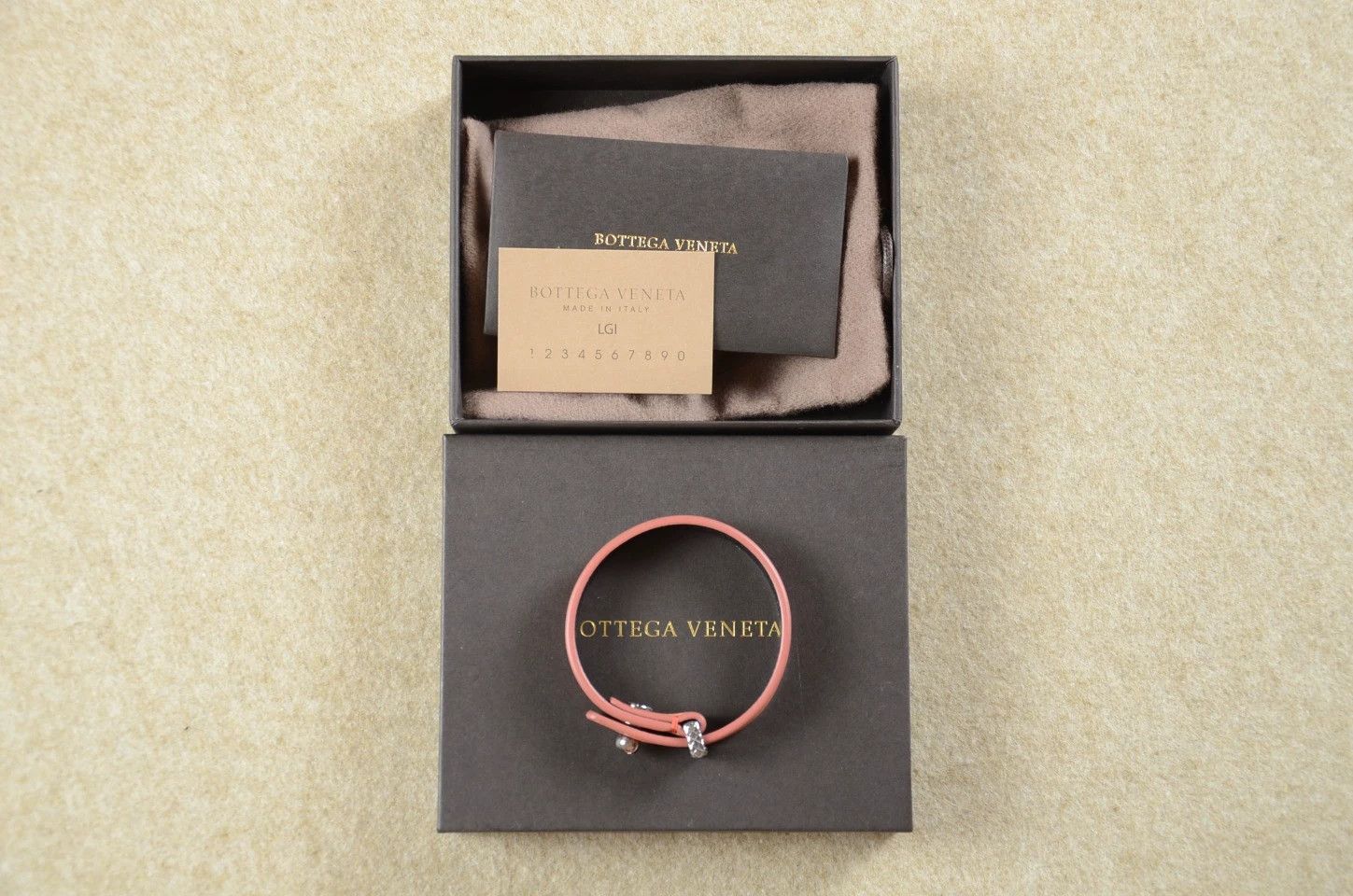 Bottega Veneta BV Leather Crystal Silver Buckle Bracelet New Size ONE SIZE - 5 Thumbnail