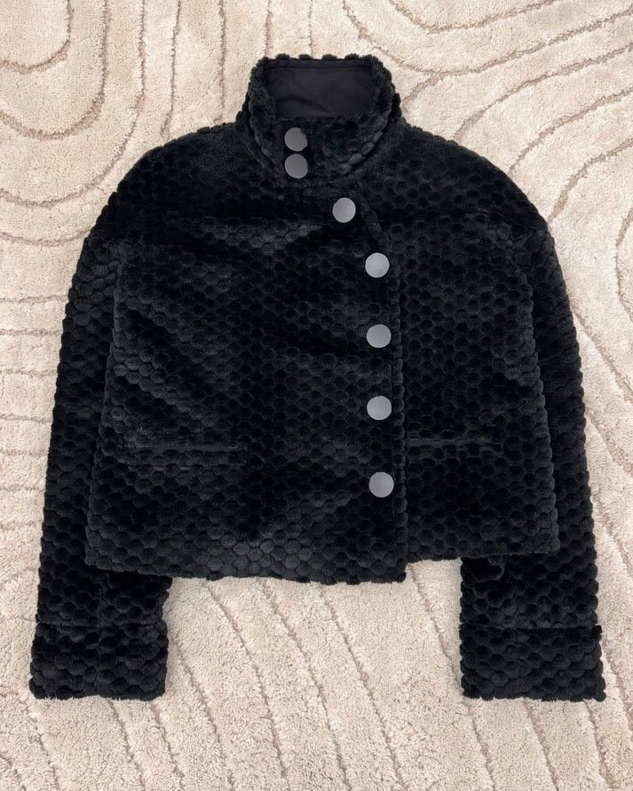 image of Aw2007 Emporio Armani Origami-Effect Cropped Jacket (Xs) in Black, Women's