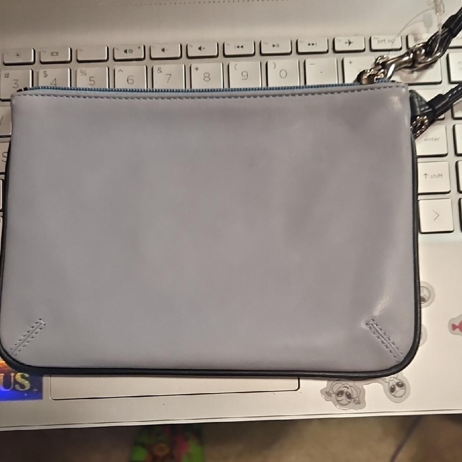 Coach Coach Embossed Leather Wristlet - Light Gray Size ONE SIZE - 3 Thumbnail