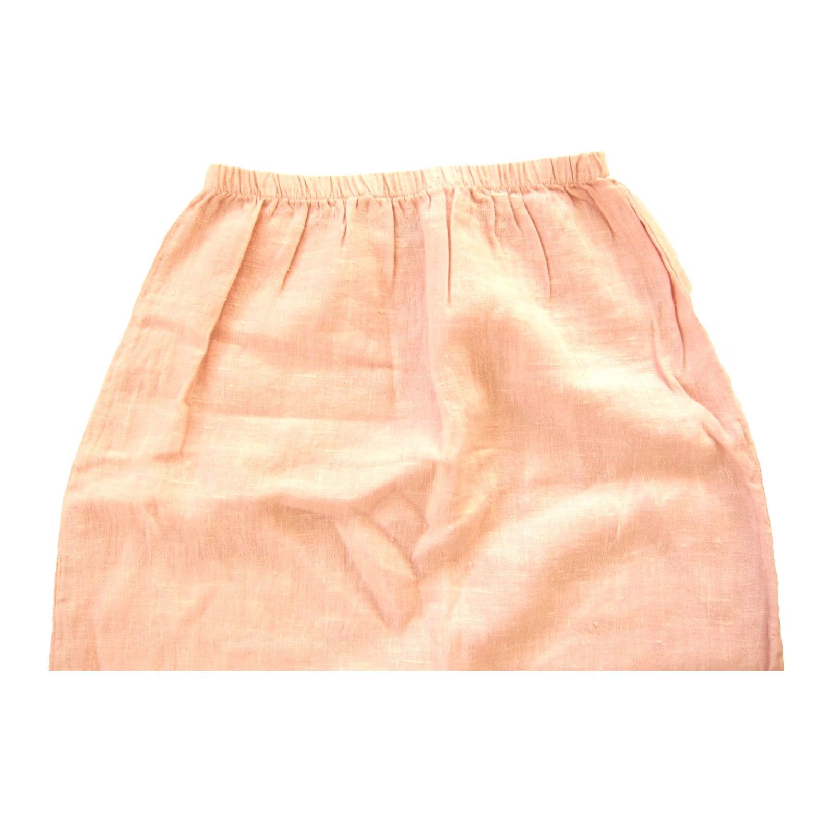 Pinko VINTAGE CLIO Pink Skirt Women XS 100% Linen Elastic Waist Straight Pencil Long Solid Linen Women's Skirt Size XS Pink Vintage CLIO - Size 26" / US 2 / IT 38 - 4 Thumbnail