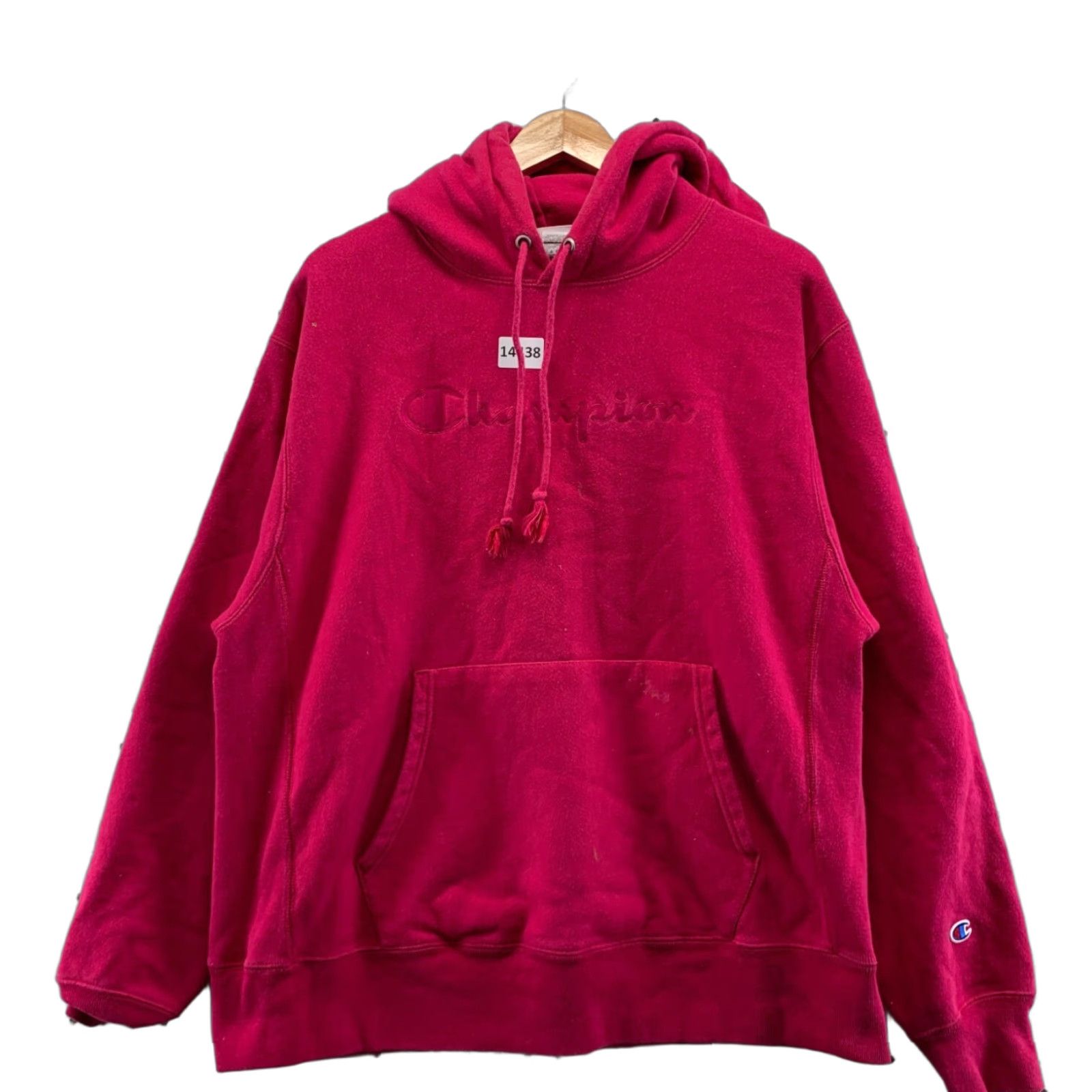 Champion Champion Hoodie Mens Large Pink Tonal Spell Out Reverse Weave Hooded Sweatshirt 90s Logo Size US L / EU 52-54 / 3 - 1 Thumbnail