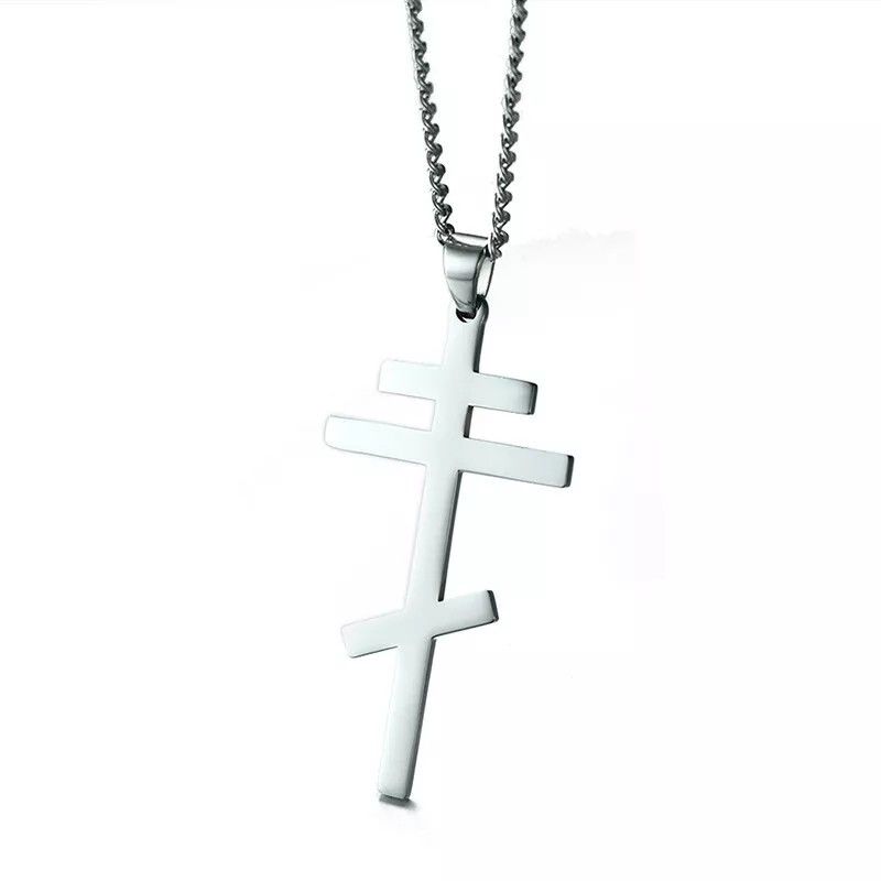 Other Silver Cross Necklace Eastern Orthodox Stainless Steel Size ONE SIZE - 3 Thumbnail