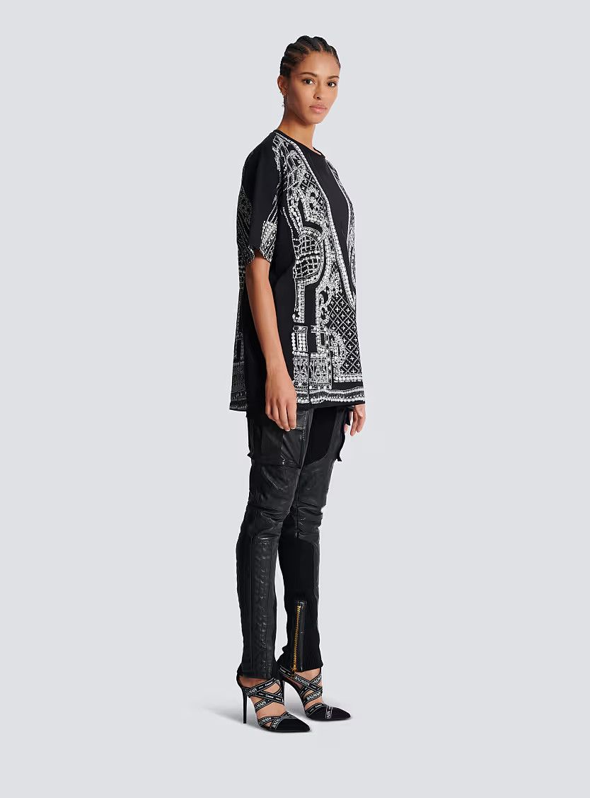 Balmain o1s1wg111225 Printed T-Shirt in Black Size M / US 6-8 / IT 42-44 - 8 Thumbnail