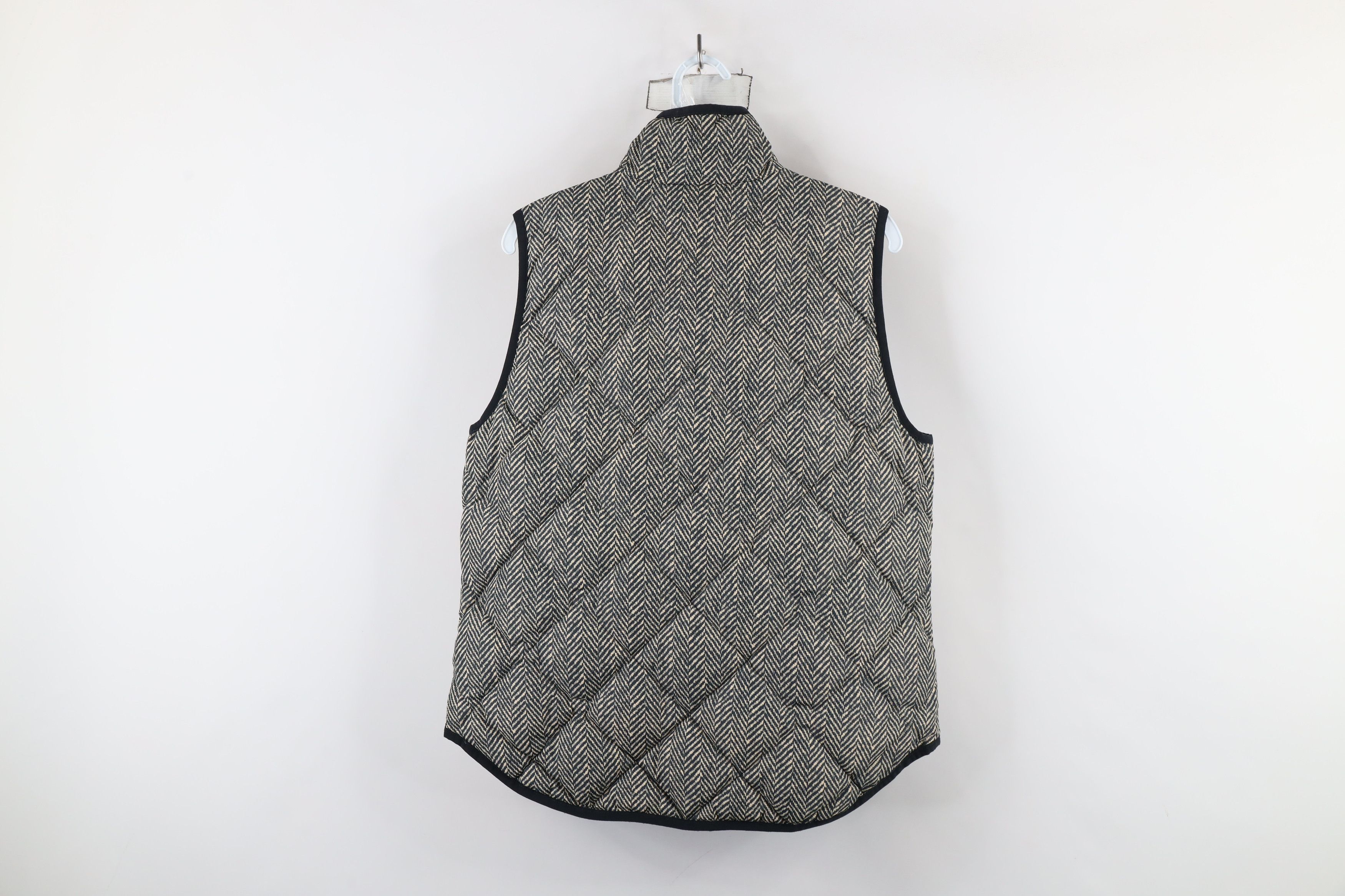 J.Crew × Vintage J Crew Herringbone Duck Down Full Zip Puffer Vest Jacket Size M / US 6-8 / IT 42-44 - 10 Thumbnail