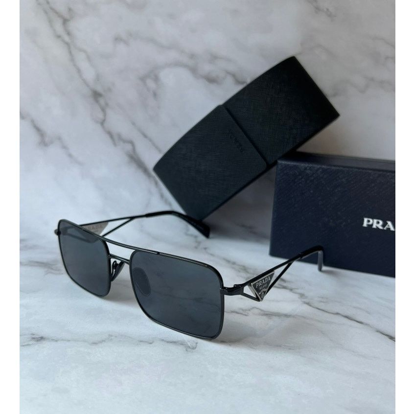 Prada NEW Prada PR A52S Aviator Sunglasses Polarized Black Size ONE SIZE - 2 Thumbnail