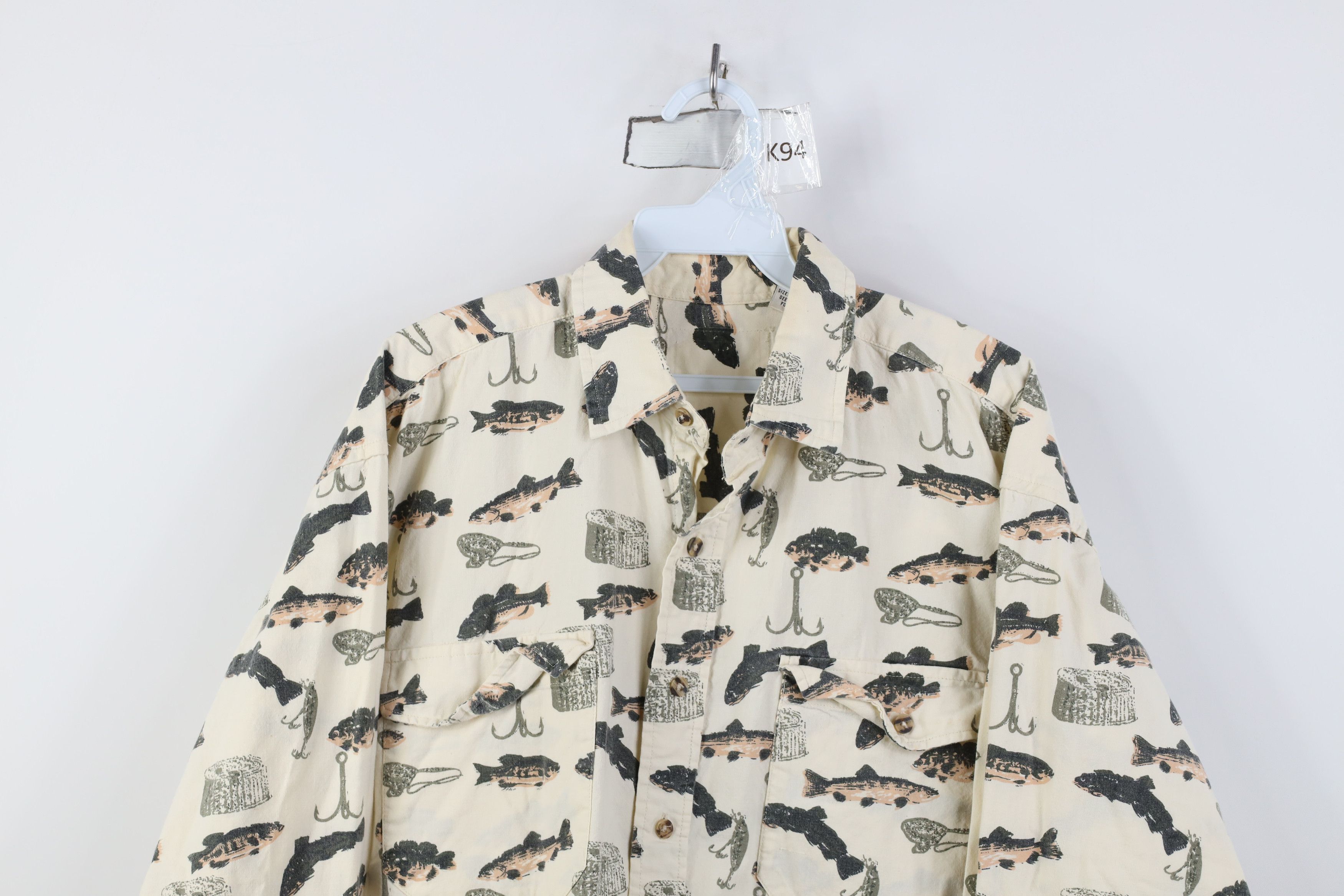 Vintage Vintage 90s Streetwear All Over Print Collared Button Shirt Size US L / EU 52-54 / 3 - 2 Thumbnail