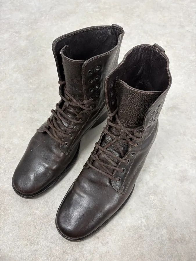 Dior Dior Brown Leather Eyled Lace-Up Combat Boots Size US 9 / IT 39 - 5 Thumbnail