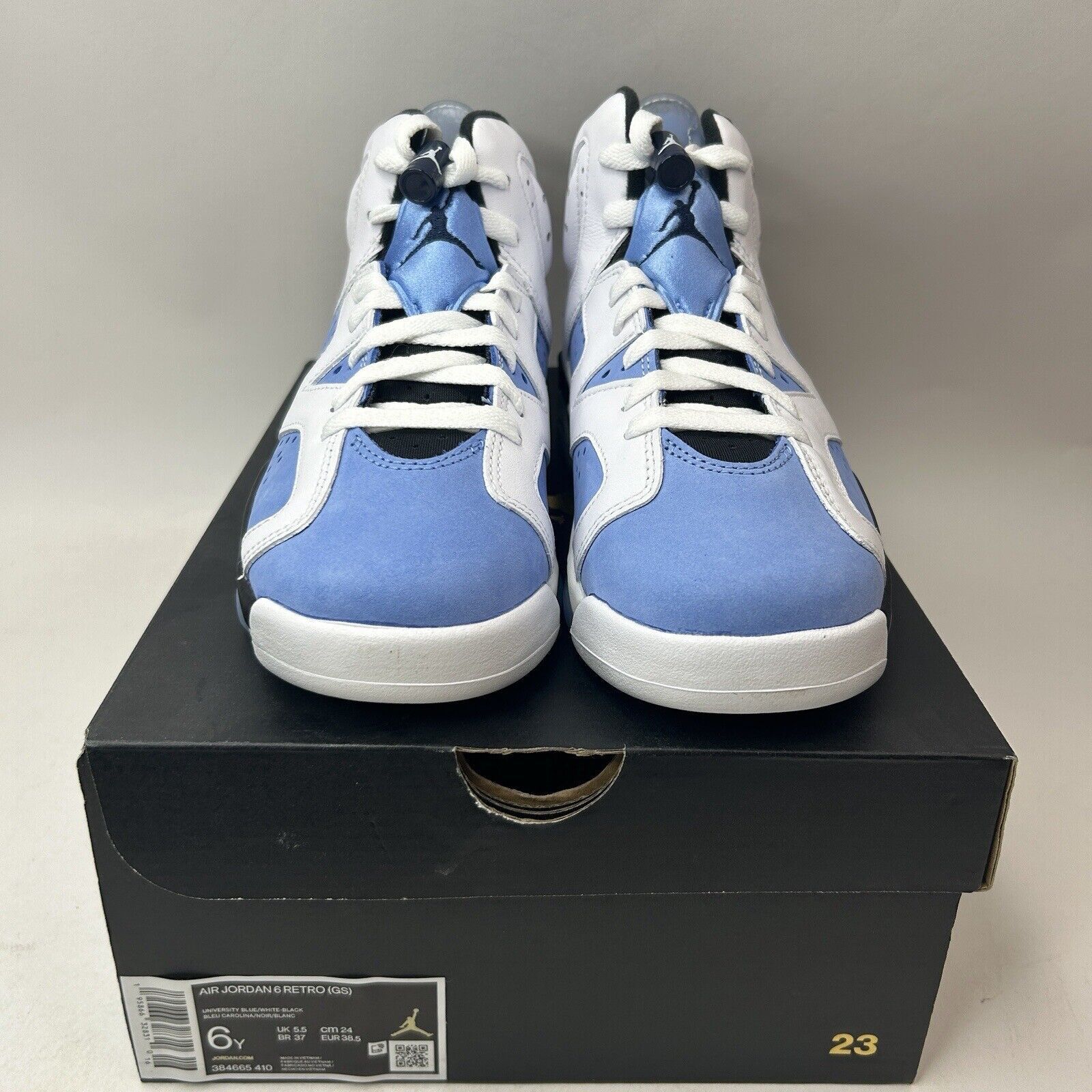 Nike Nike Air Jordan 6 Retro GS “UNC/White University Blue” 2023 Size US 7.5 / IT 37.5 - 2 Thumbnail