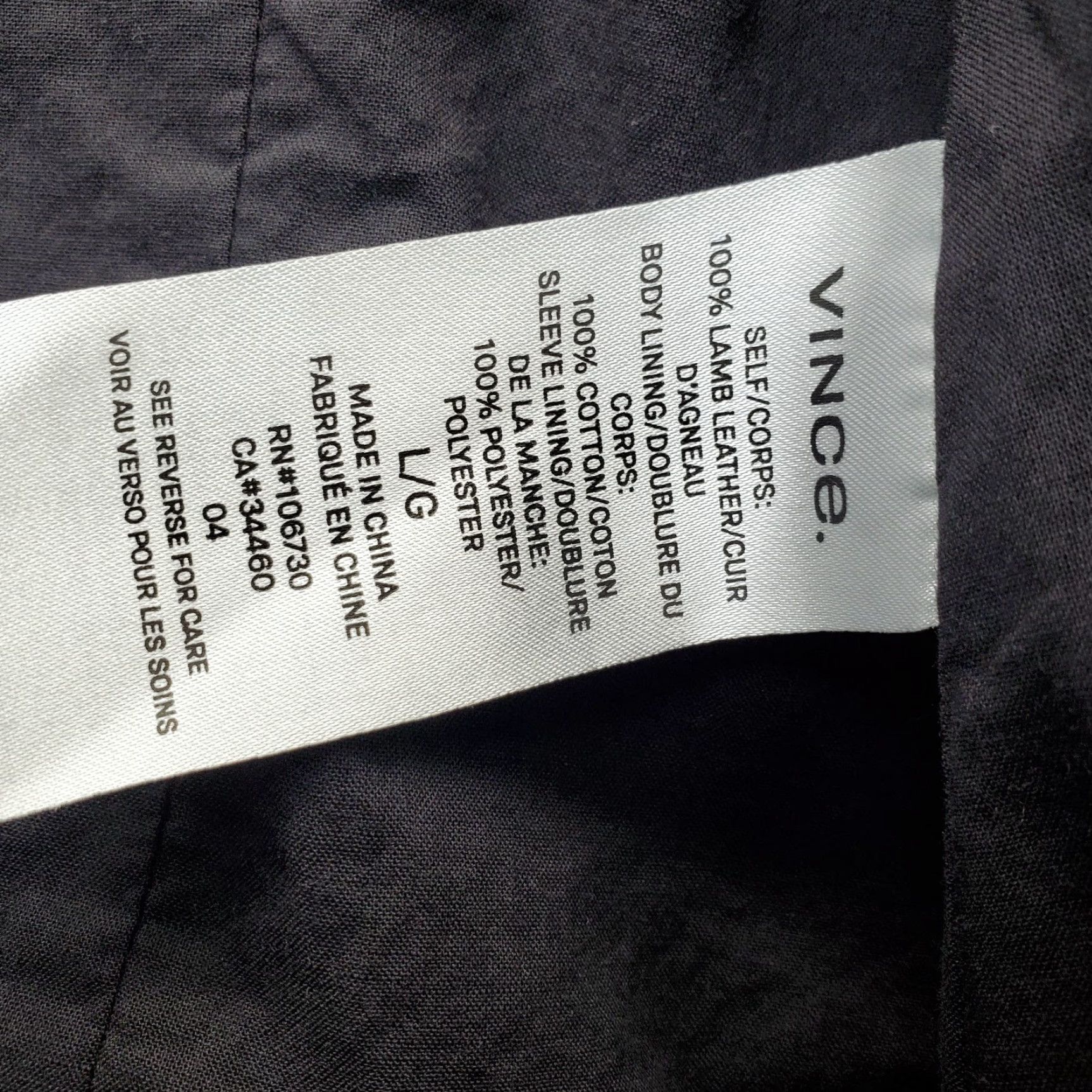 Vince Vince Biker Jacket Women Large Black Faux Leather Lined Slit Sleeve Zip Clipside Clip Zip Biker Jacket Women Size L Size L / US 10 / IT 46 - 7 Thumbnail