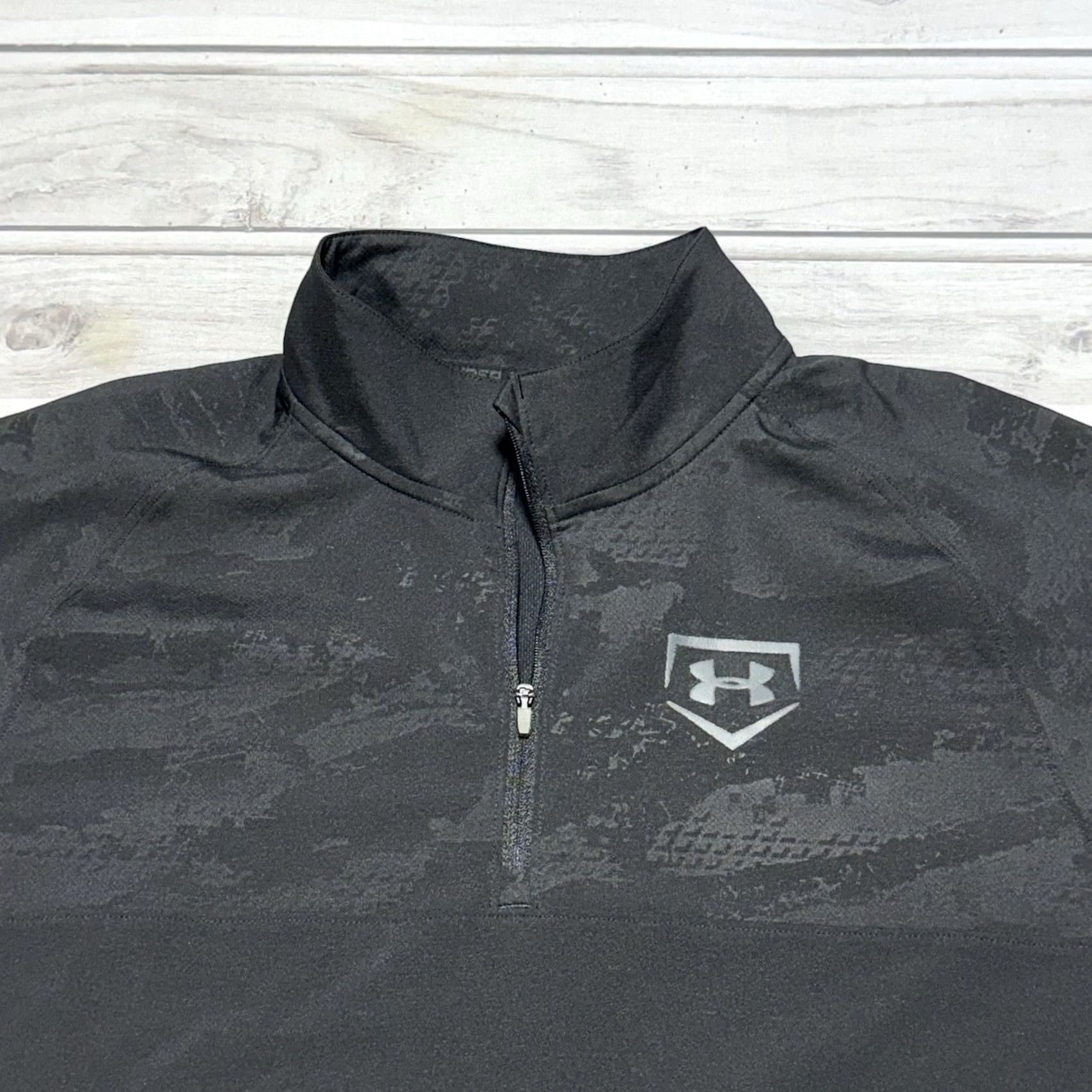 Under Armour Under Armour Cage Jacket Mens M Black Camo Baseball Utility Short Sleeve Windbreaker Jacket Size US 31 - 2 Thumbnail