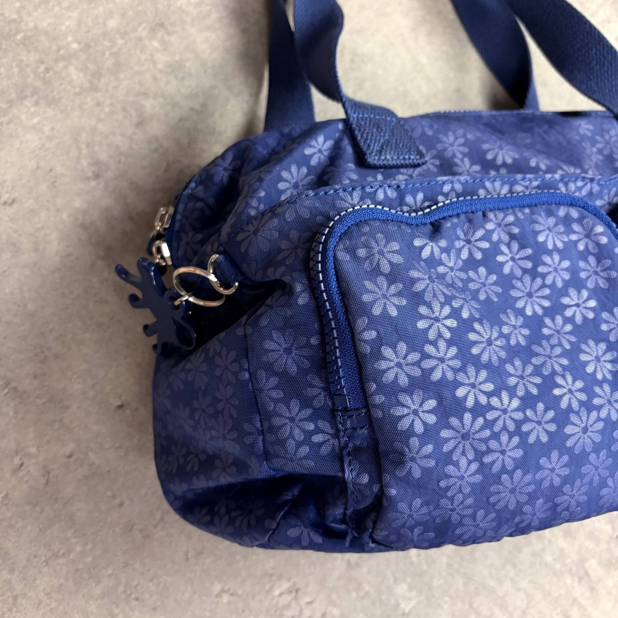 Other Kipling Blue Floral Nylon Tote Bag With Double Handles & Mul Size ONE SIZE - 3 Thumbnail
