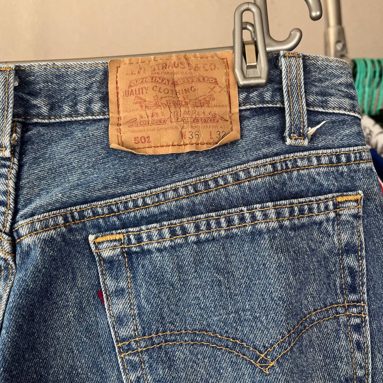 Levi's Vintage 90s Levis 501 Distressed Button Fly Blue Denim Pants Size US 36 / EU 52 - 7 Thumbnail