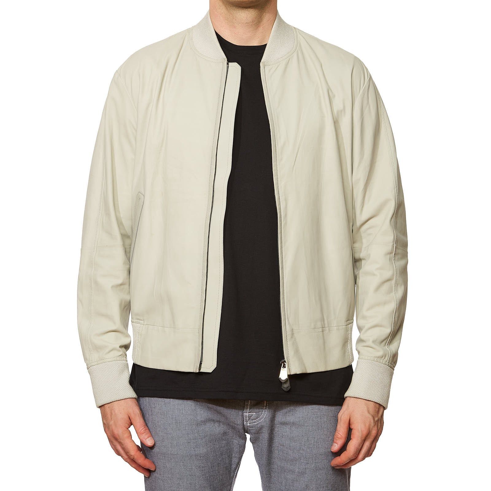 Berluti BERLUTI Paris Cream Calfskin Leather Unlined Bomber Jacket Size US M / EU 48-50 / 2 - 4 Thumbnail