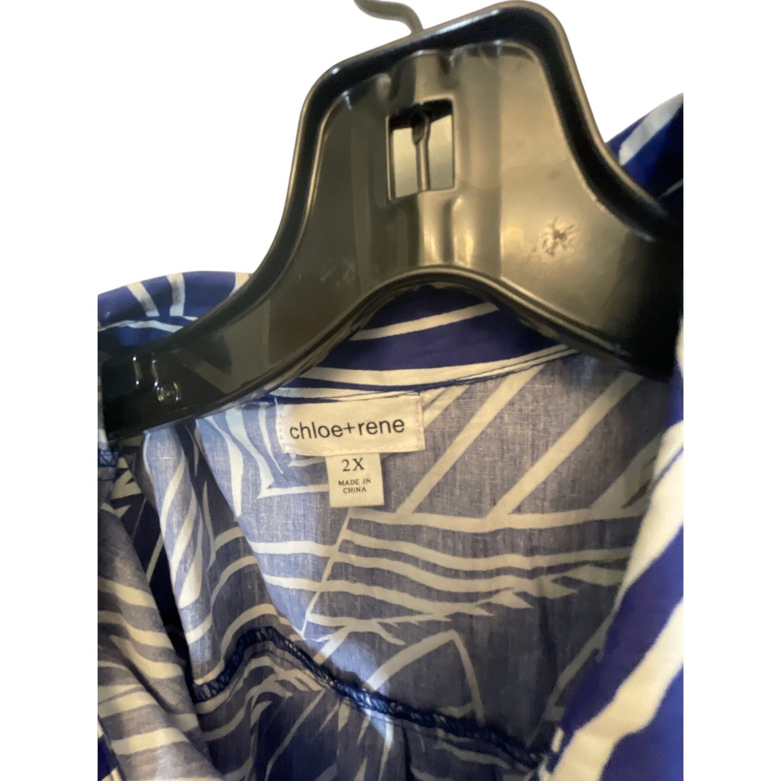 Other Chloe + Rene Cotton Button Shift Dress Tank Plant Print 2X Size XXL / US 16-18 / IT 52-54 - 3 Thumbnail