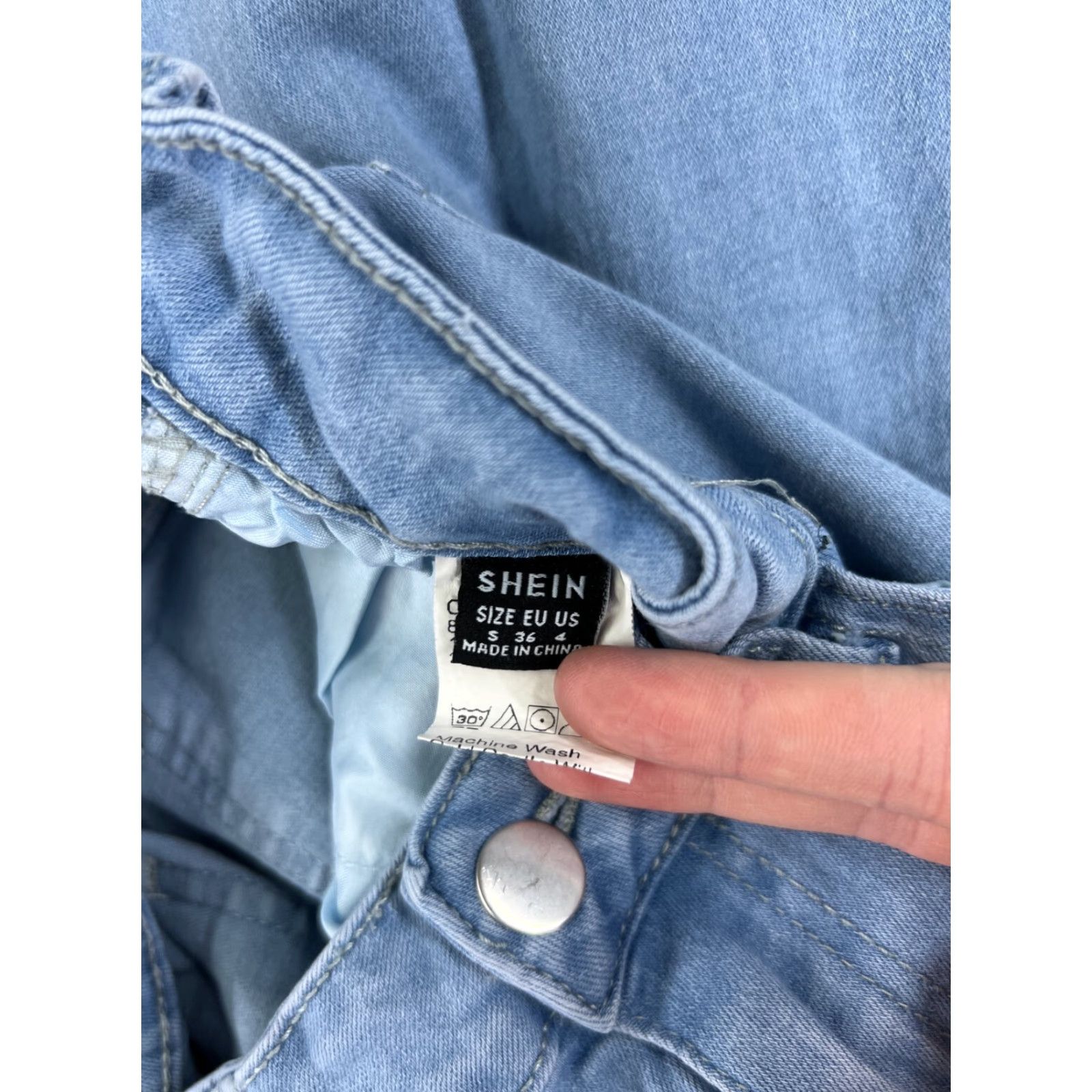Shein SheIn Jeans Womens Small Blue Denim Flared Stretch Cotton Blend 5-Pocket Design Zipper Button Pocketed Mid Rise Regular Distressed Not Vintage Size 28" / US 6 / IT 42 - 3 Thumbnail