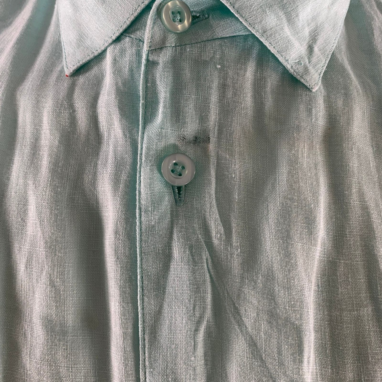 Other NATURAL BLUE L Blue Turqoise Heather Linen Long Sleeve Shirt Size US L / EU 52-54 / 3 - 7 Thumbnail