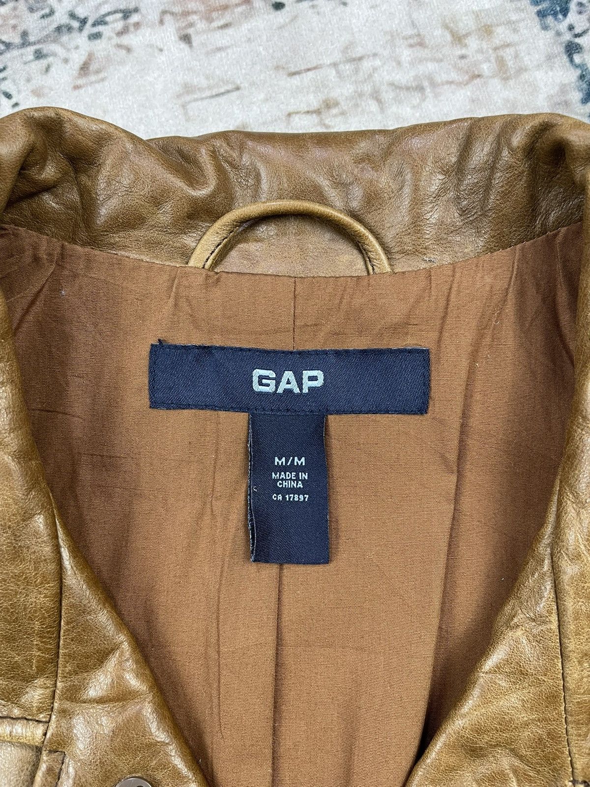 Gap Y2k🔥Vintage GAP Cowhide Four Pocket Leather Jacket Size US M / EU 48-50 / 2 - 15 Thumbnail