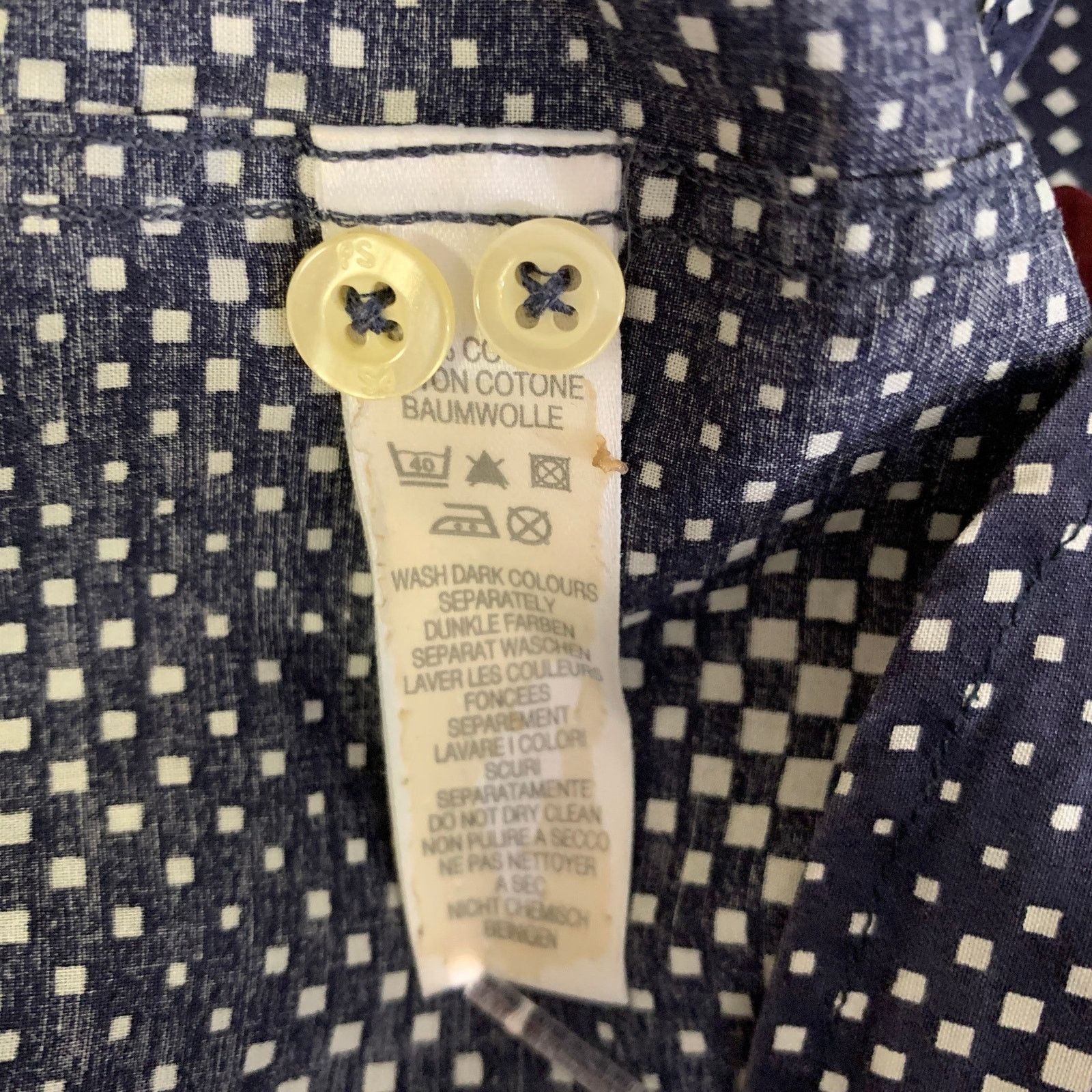 Paul Smith PS by PAUL SMITH S Navy White Gradient Cutaway L/S Shirt Size US S / EU 44-46 / 1 - 7 Thumbnail