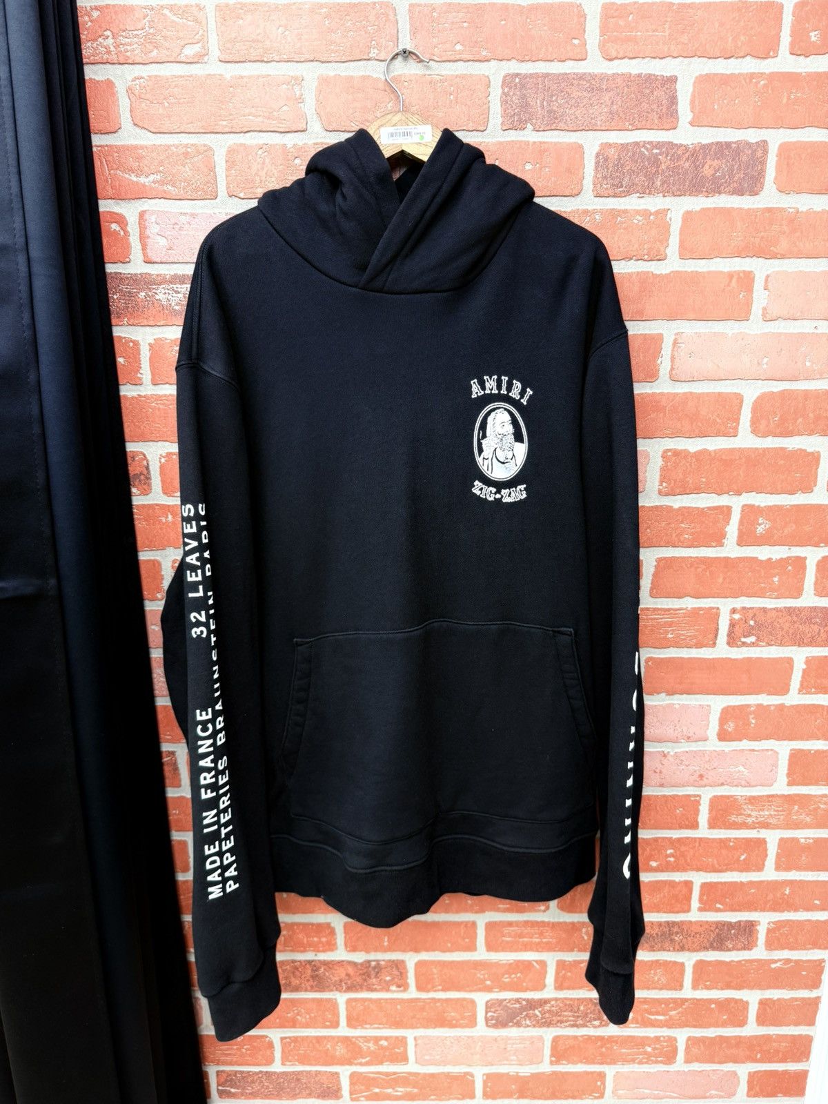 Amiri AUTHENTIC AMIRI x Zig Zag Cotton Black Hoodie Men XXX Large Size US XXL / EU 58 / 5 - 5 Thumbnail