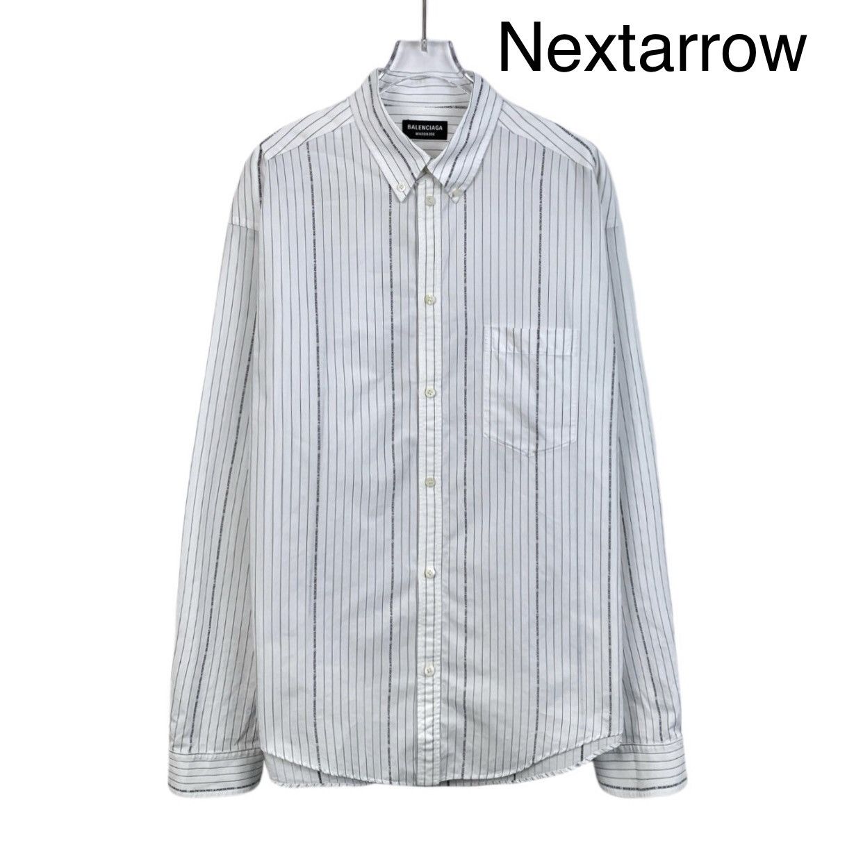 Balenciaga Balenciaga white logo letter cotton lapel long sleeved shirt Size US M / EU 48-50 / 2 - 1 Thumbnail
