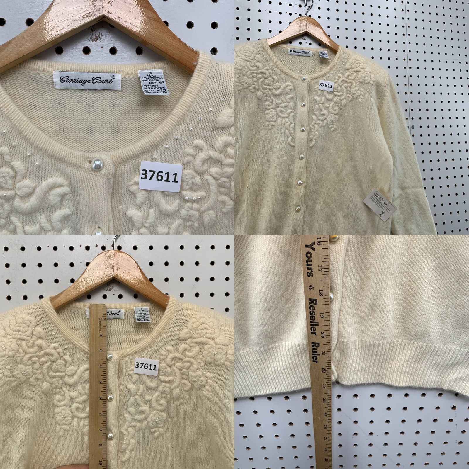 Vintage VINTAGE Carriage Court Wool Angkor Button Cardigan Women Small Ivory Embroider Size S / US 4 / IT 40 - 8 Thumbnail