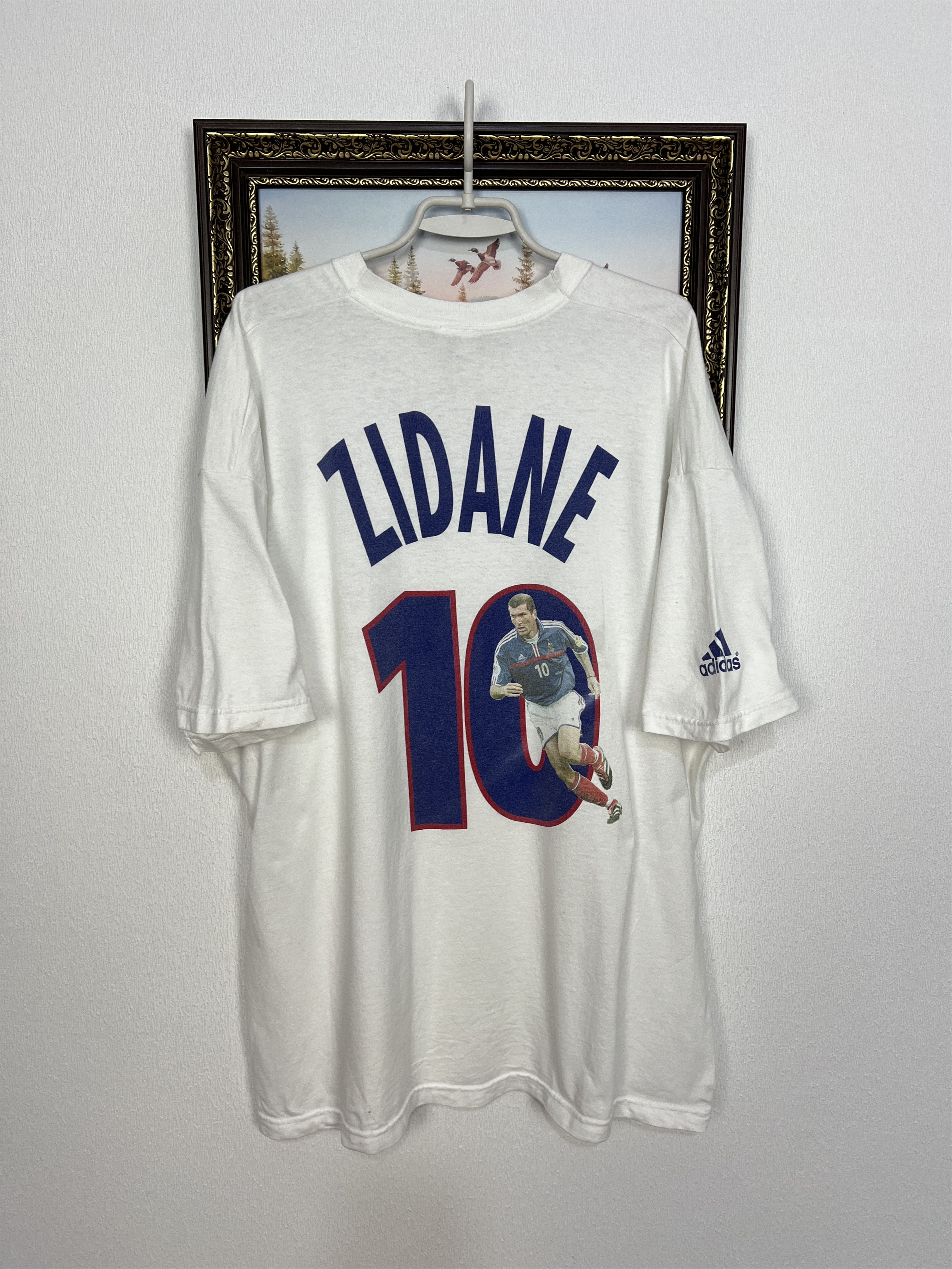 Adidas France Football Train Shirt #10 Zidane Soccer Jersey Size US XL / EU 56 / 4 - 1 Thumbnail