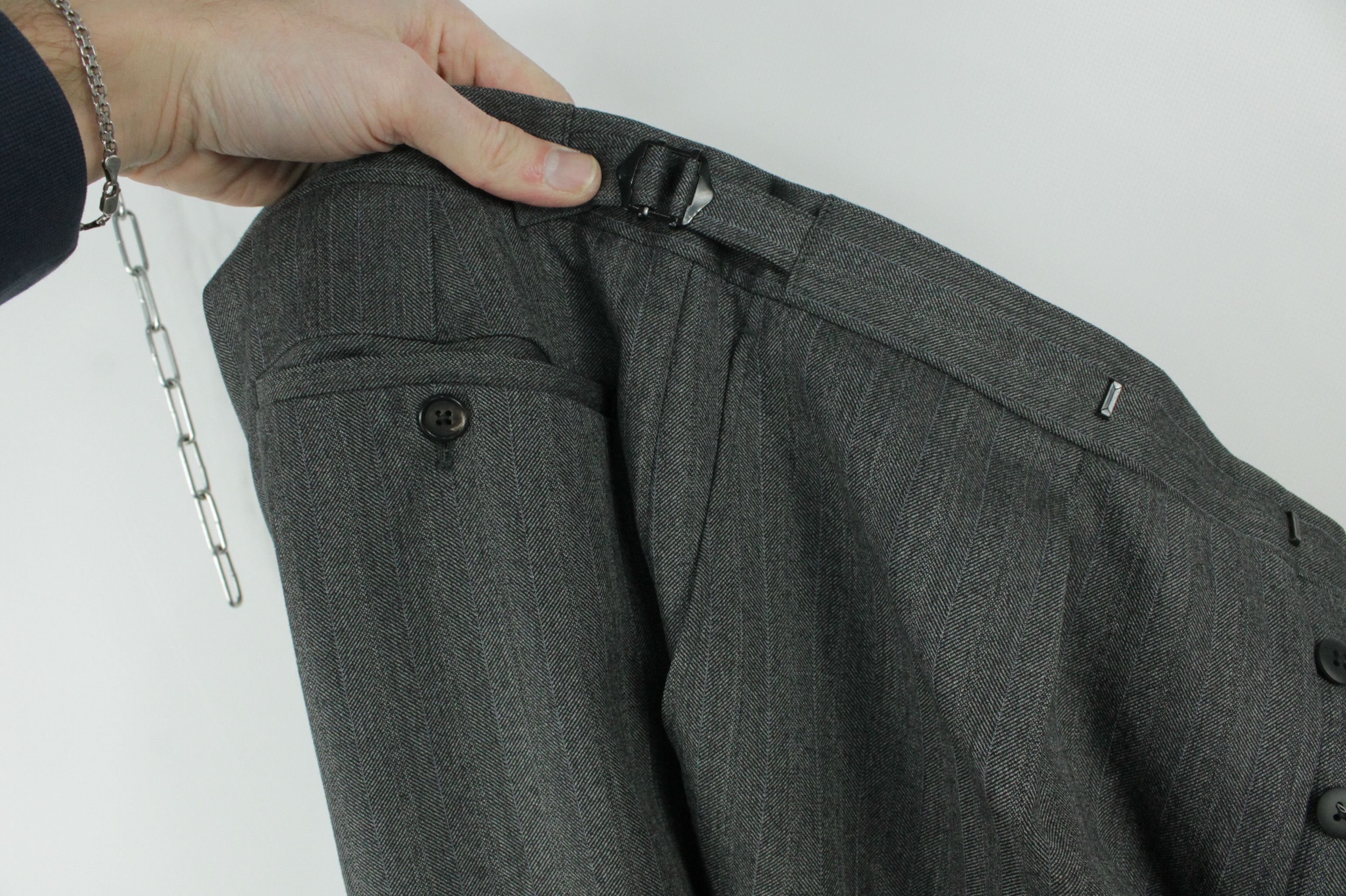 Hackett Hackett London Gray Micro Herringbone Wool 3BTN Formal Suit Size 42R - 14 Thumbnail