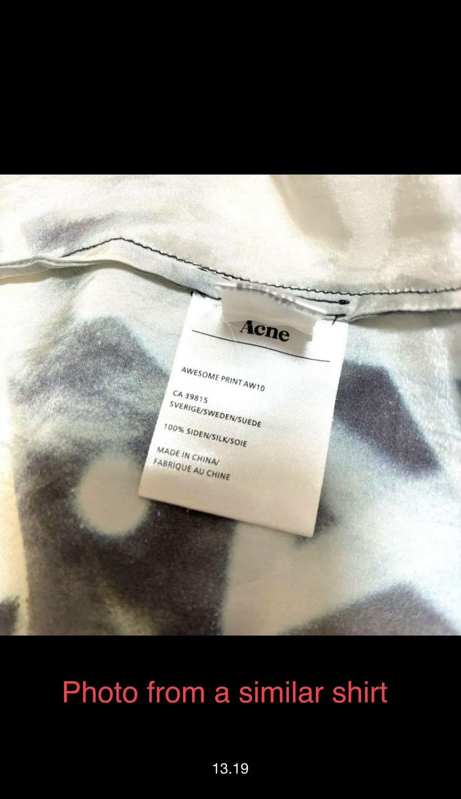 Acne Studios × Vintage Vintage Acne Studios AW10 silk shirt grafiti star full print Size XS / US 0-2 / IT 36-38 - 18 Thumbnail