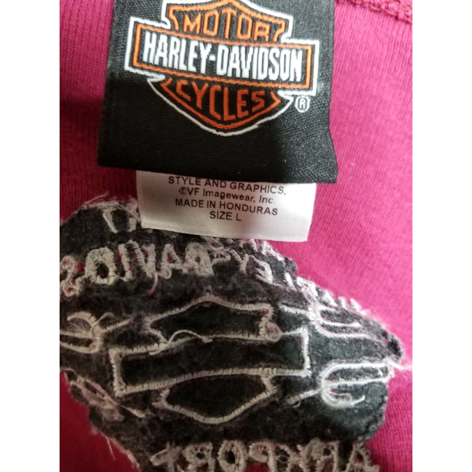 Harley Davidson Harley Davidson T-Shirt Embroidered Pink Short Sleeve Arkport New York L Womens Size L / US 10 / IT 46 - 3 Thumbnail
